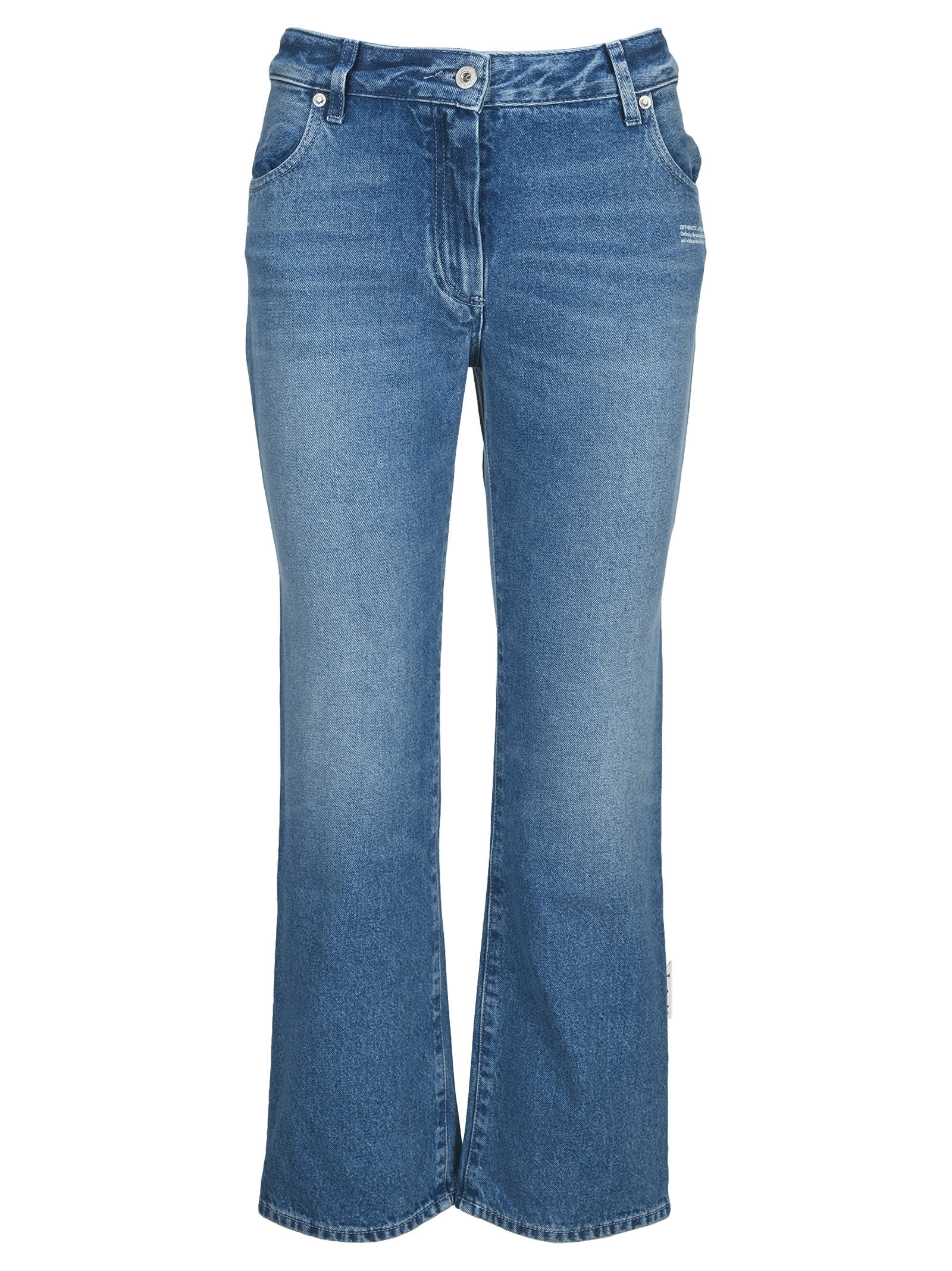 Shop Now For The Off-White Flared Cropped Denim Jeans | AccuWeather Shop