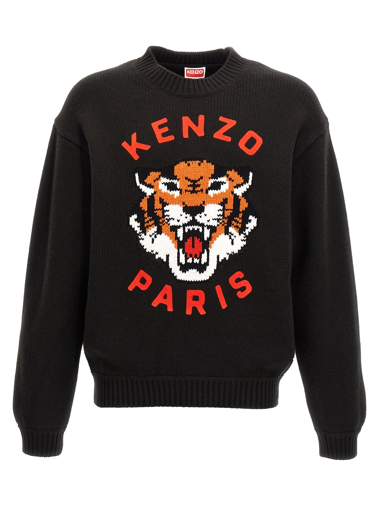 Shop Kenzo Rws Lucky Tiger Sweater In Black