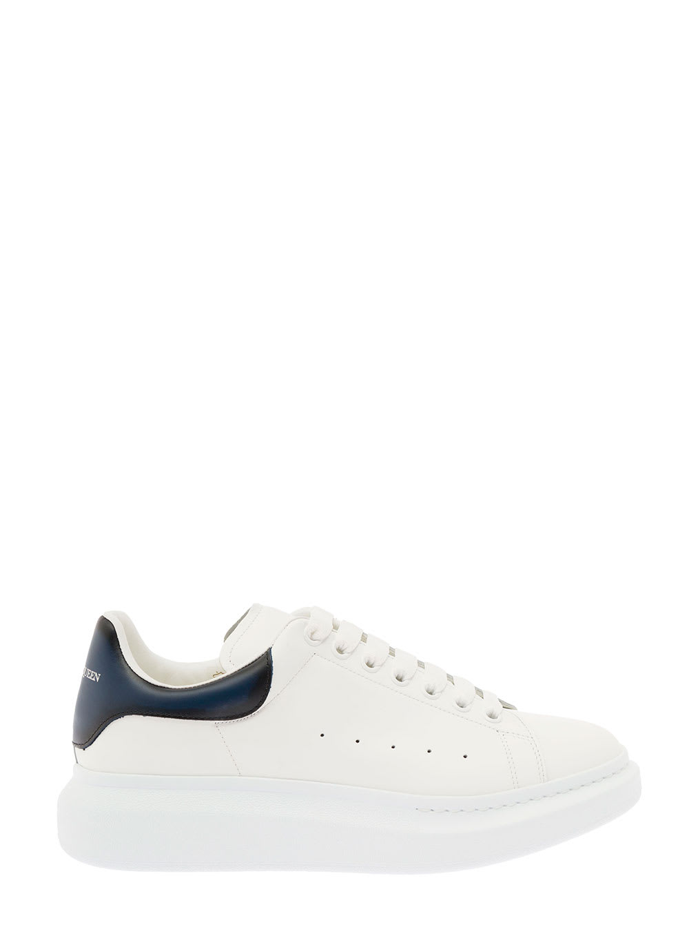 White Larry Sneakers In Leather With Contrasting Heel Counter Alexander Mcqueen Man