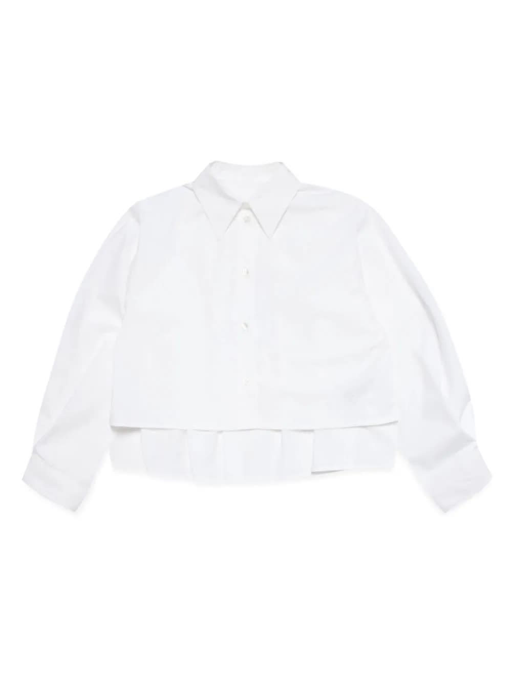 Mm6 Maison Margiela Kids' Camicia Con Ricamo In White