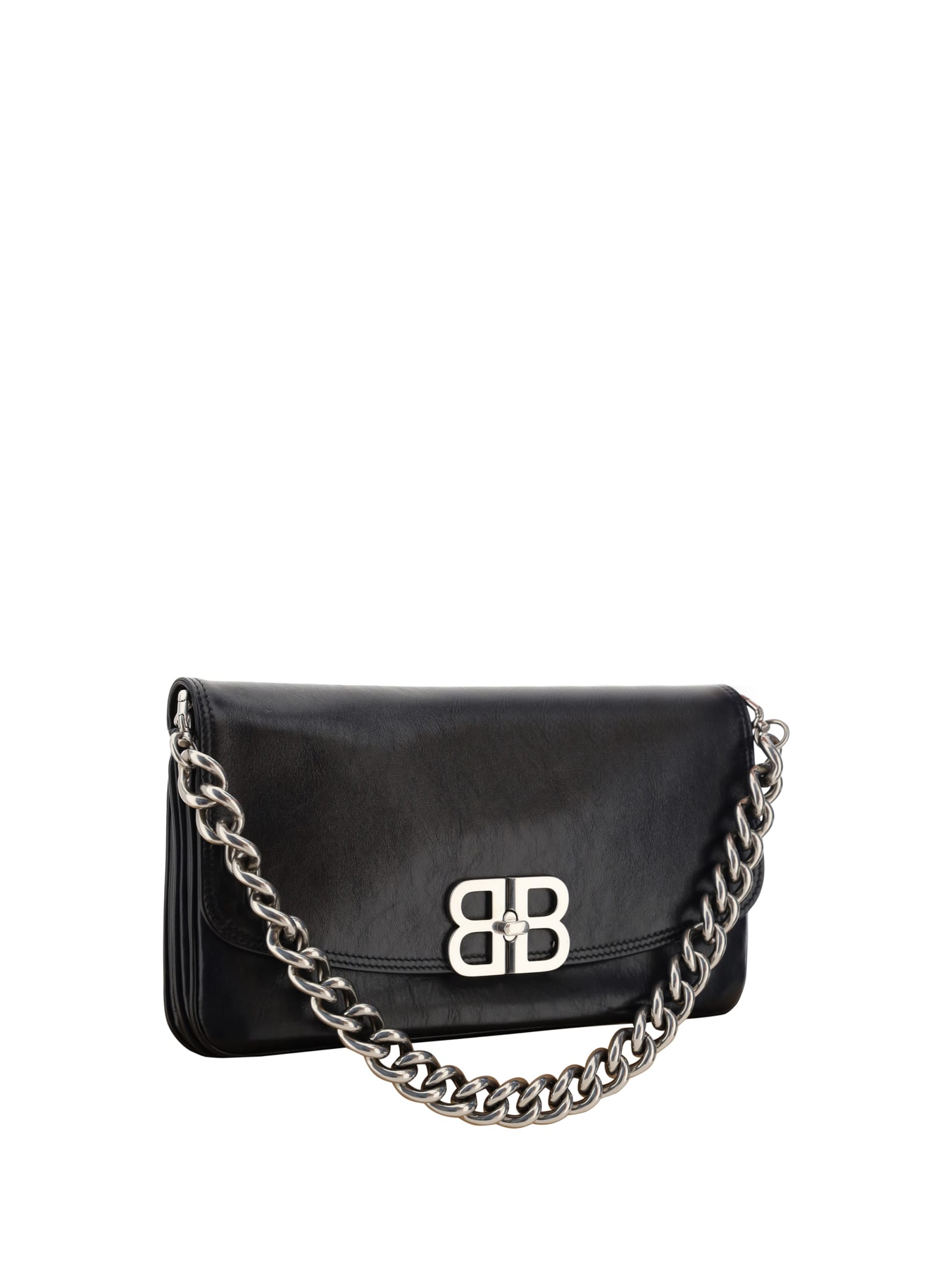 Balenciaga Bb Soft Large Flap Bag In Black