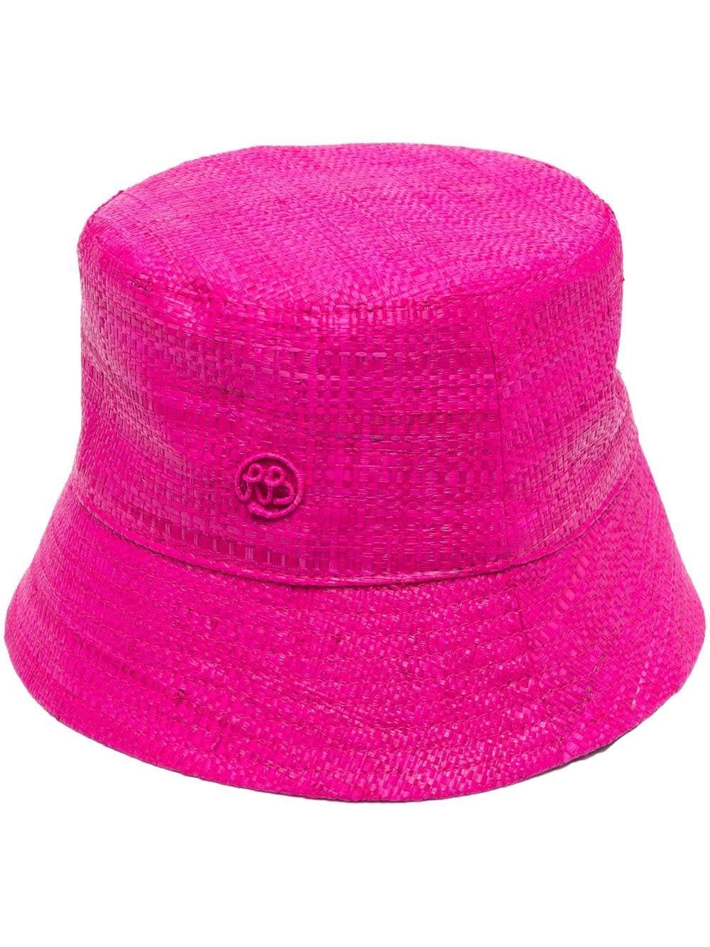 Ruslan Baginskiy Logo Embroidered Straw Bucket Hat In Pink