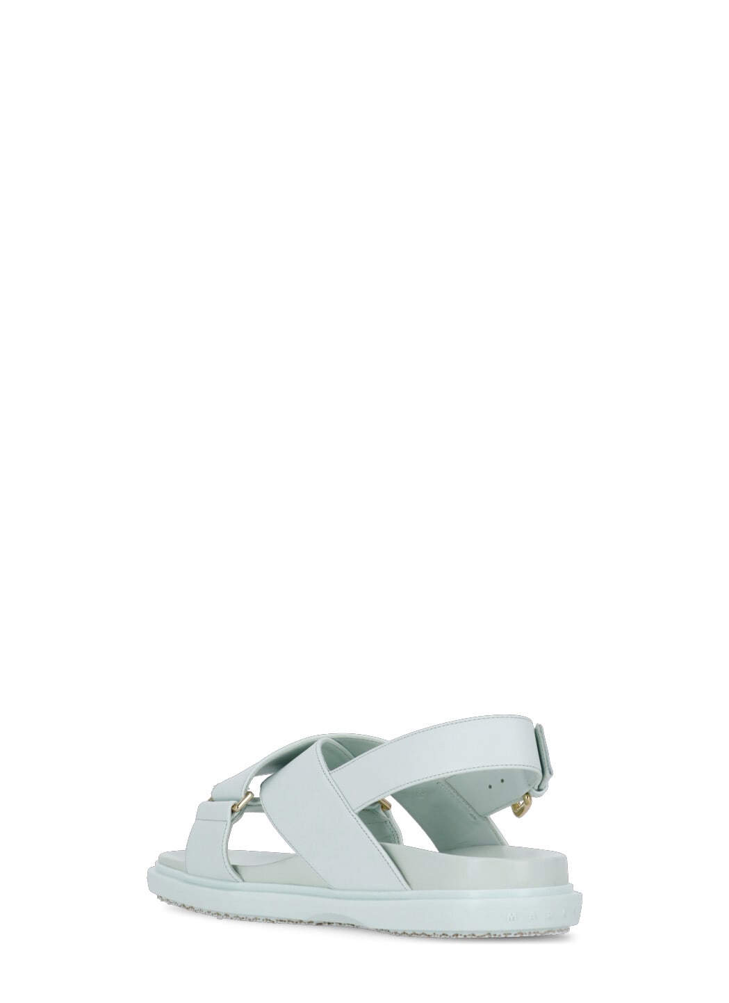 Shop Marni Leather Sandals In Light Blue