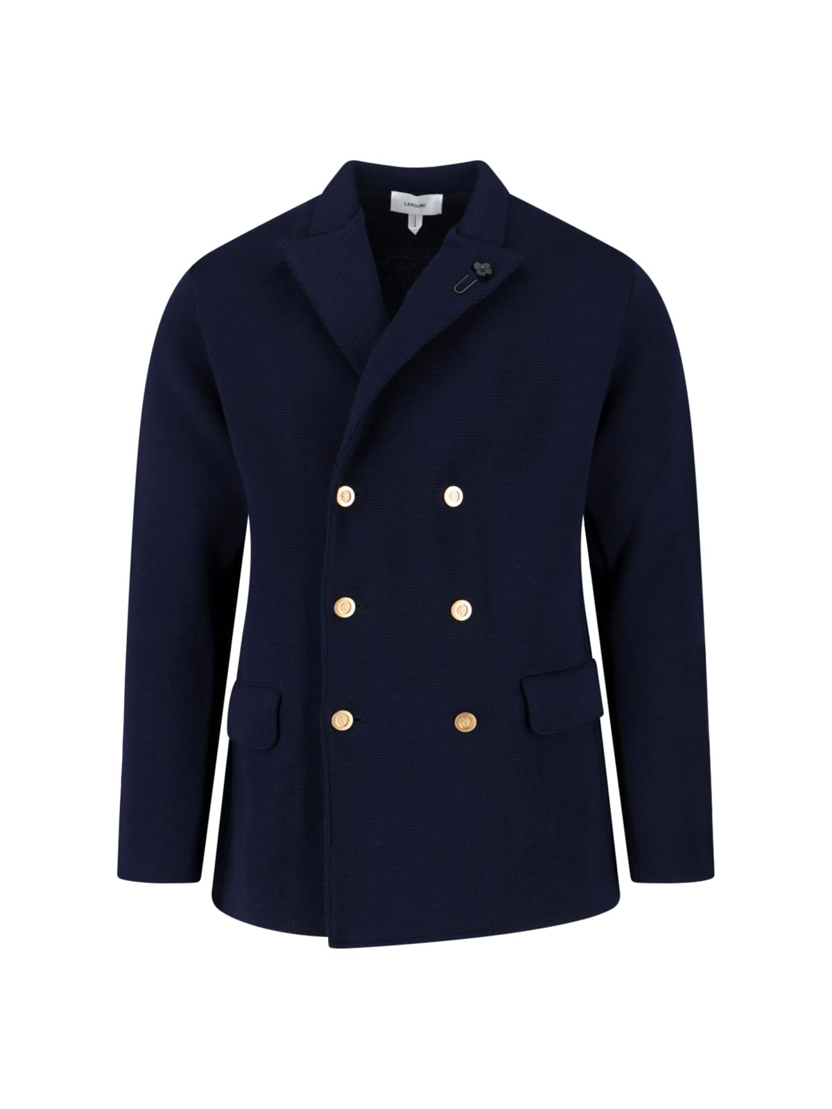 Lardini Double-breasted Jacket Flap Pockets In Blue