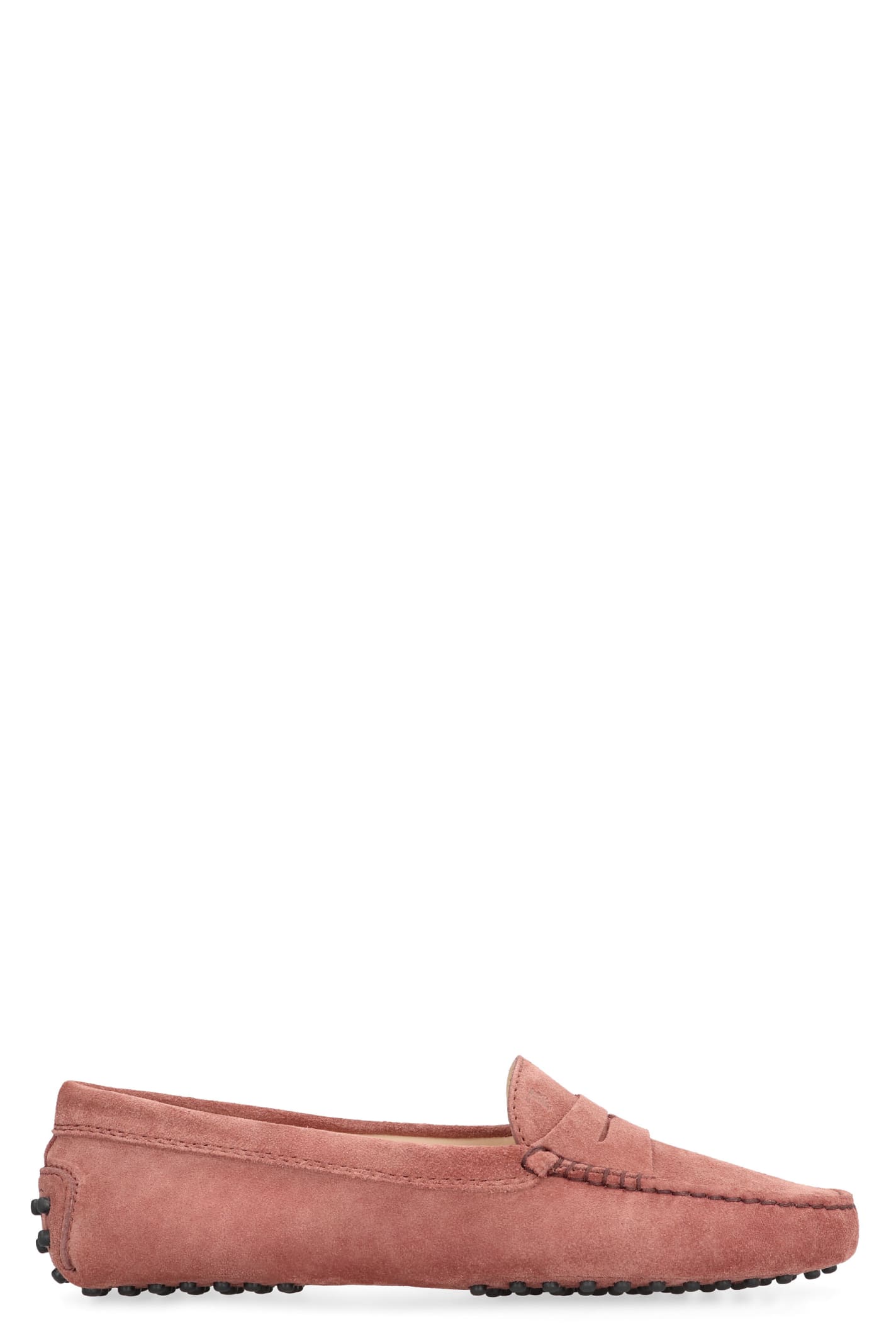 Shop Tod's Gommino Suede Loafers In Pink