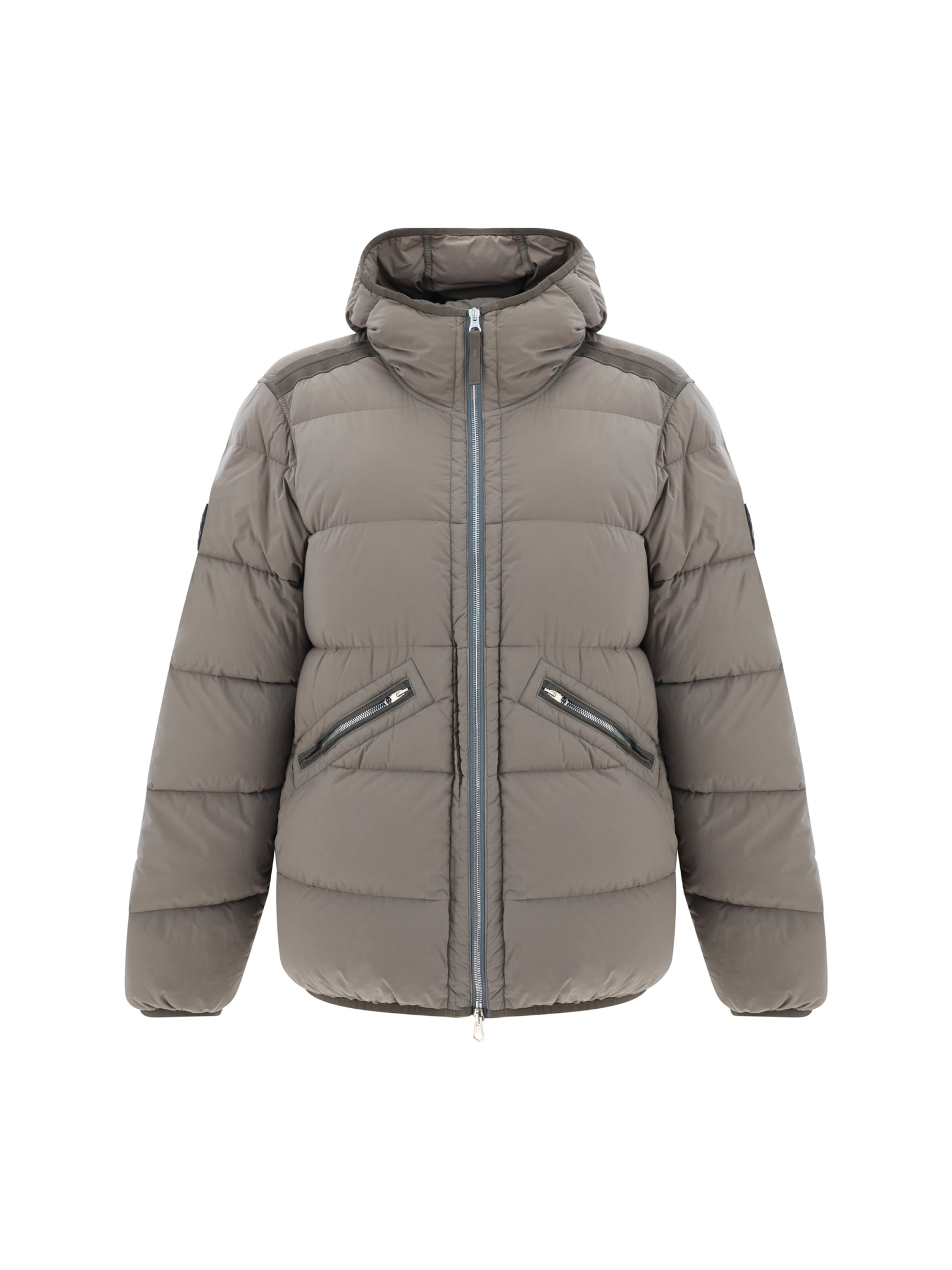 Shop Stone Island Down Jacket In Brown