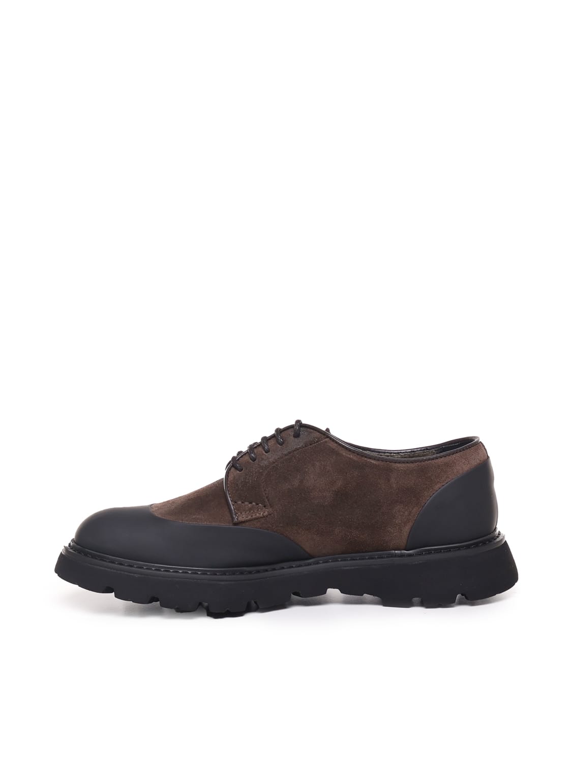 Shop Doucal's Suede And Rubber Lace-ups In Blue, Brown