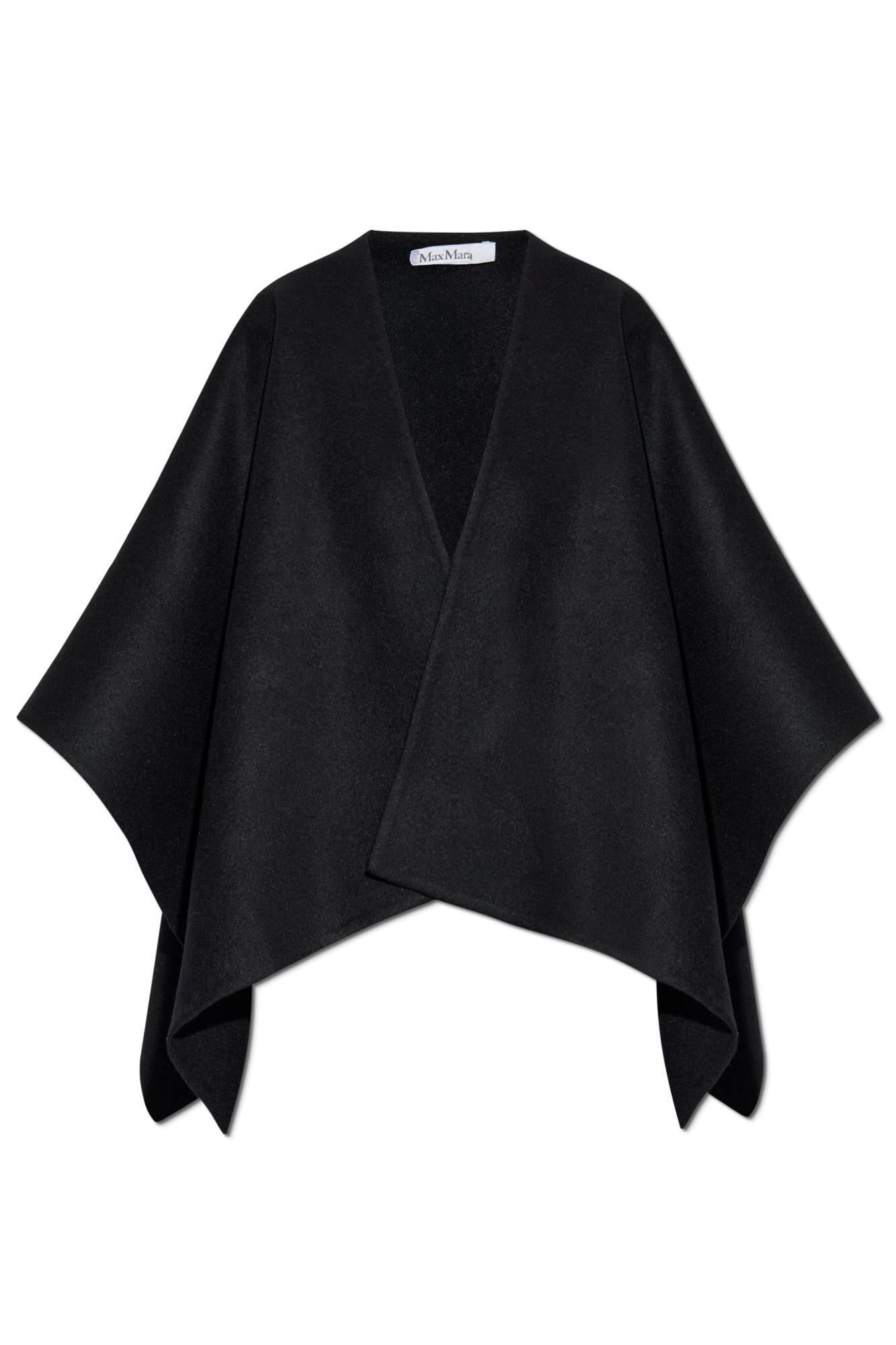 Max Mara Serra Draped Cape In Black
