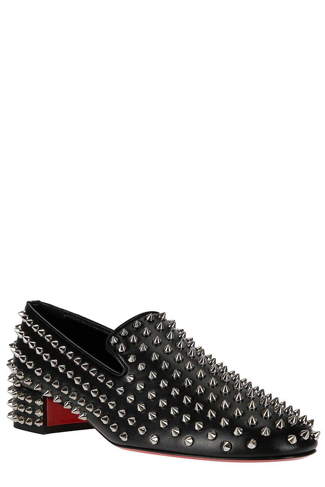 Shop Christian Louboutin Spikeasy Slip-on Loafers In Black