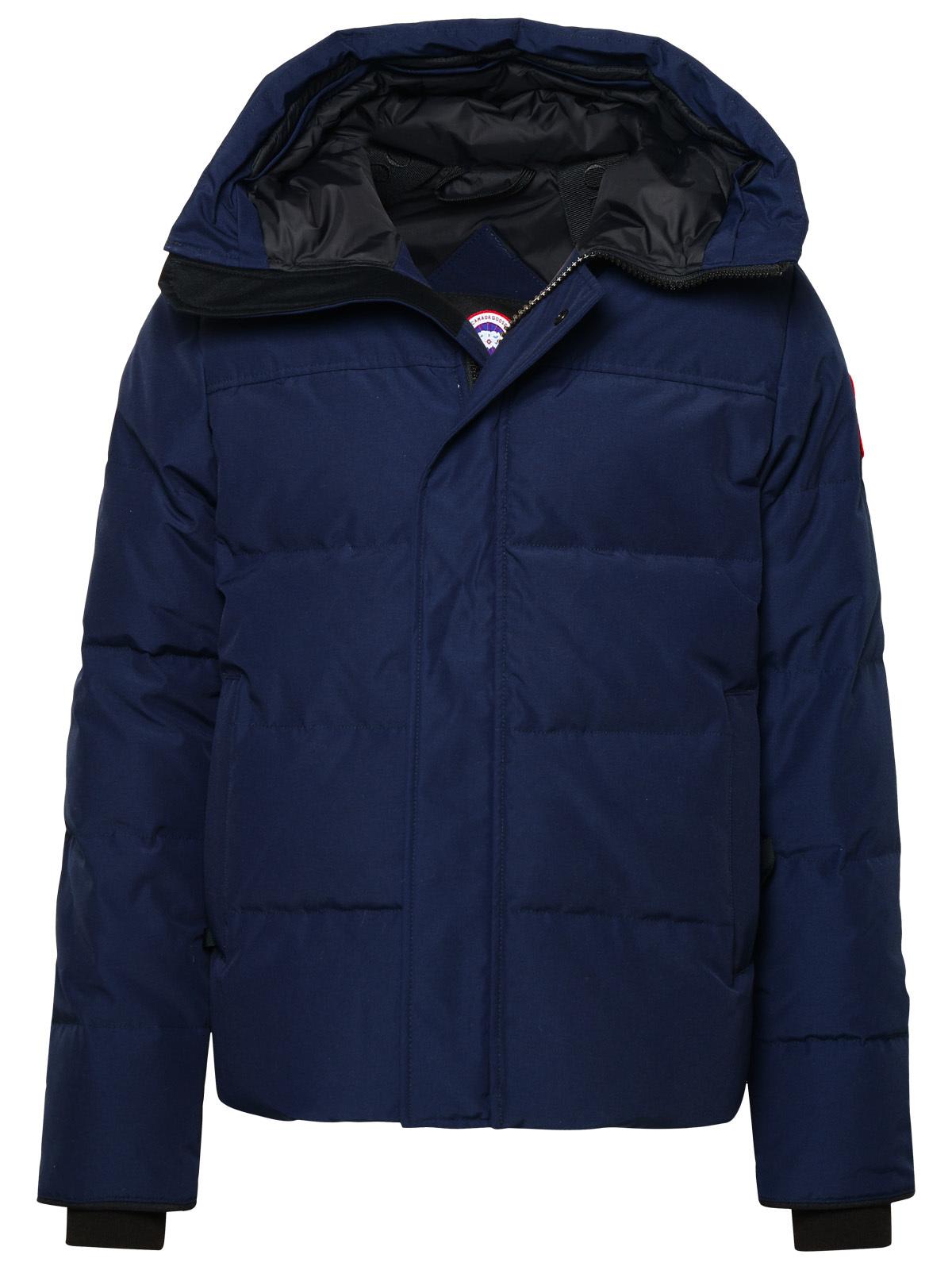 Shop Canada Goose Macmillan Blue Cotton Blend Parka In Navy