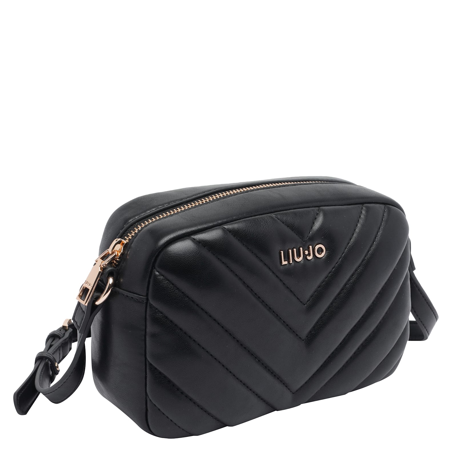 Liu •jo Quilted Logo-plaque Shoulder Bag In Black