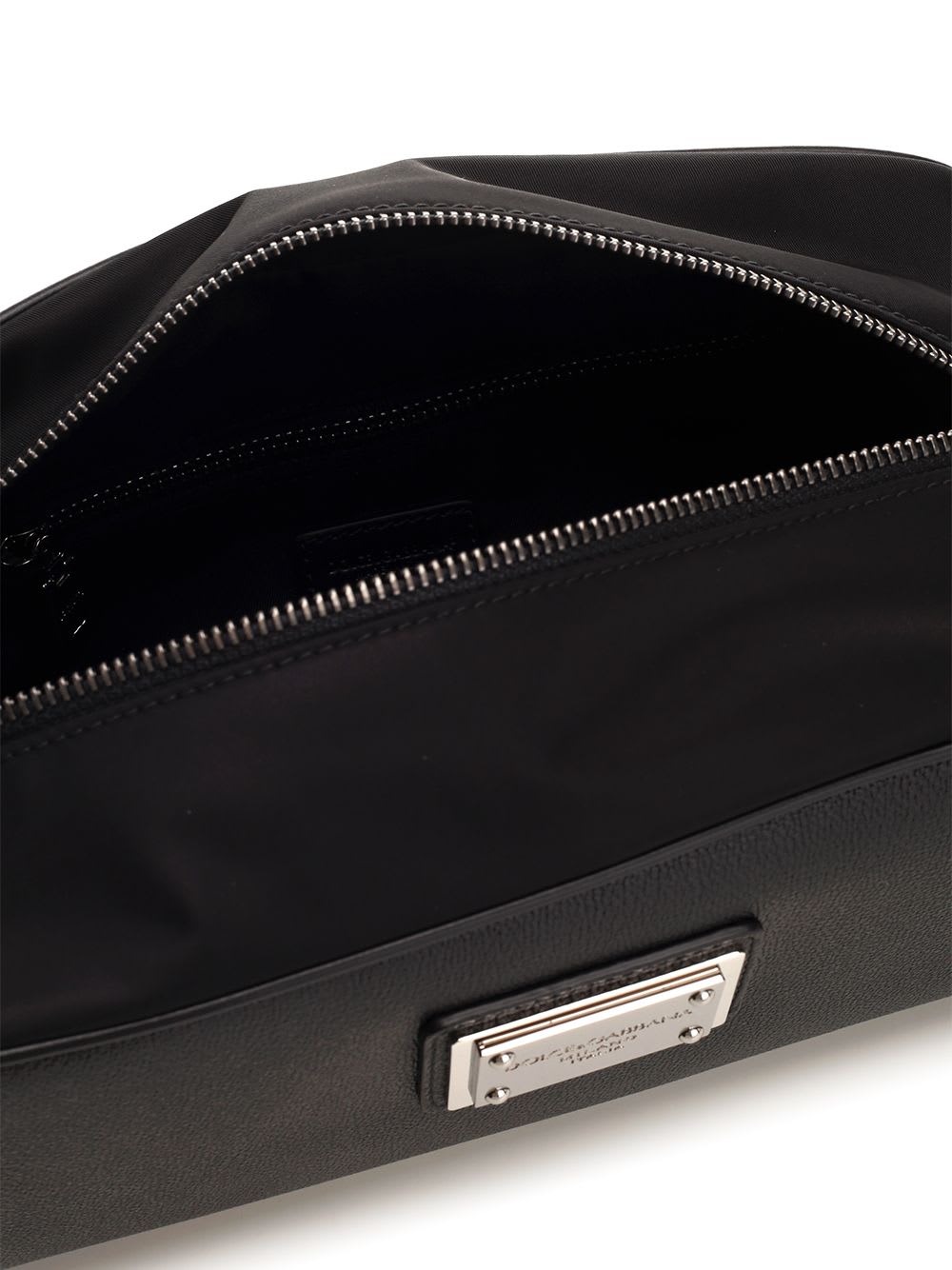 Shop Dolce & Gabbana Leather And Nylon Beauty Case In Black