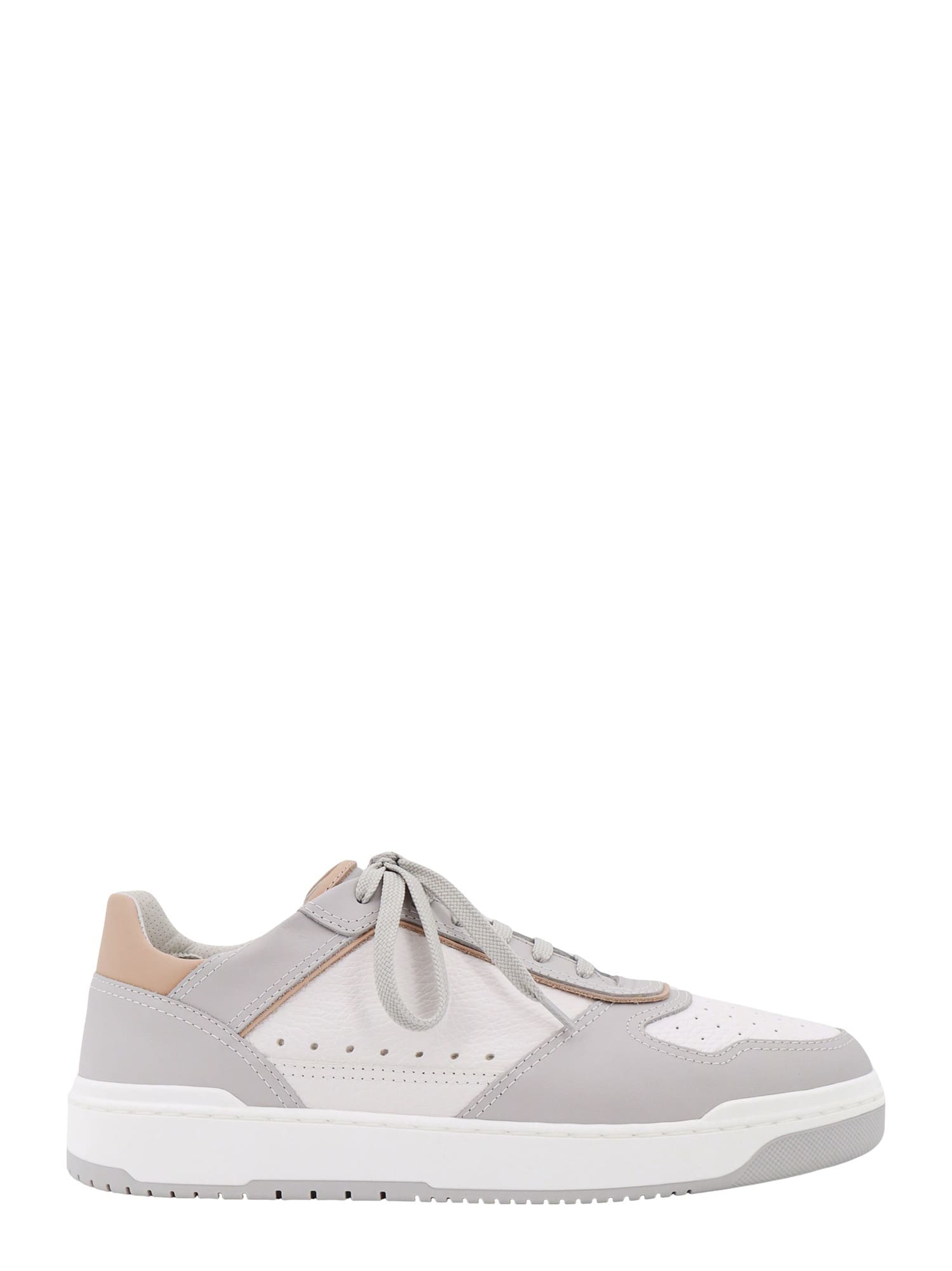Shop Brunello Cucinelli Sneakers In White/grey/beige
