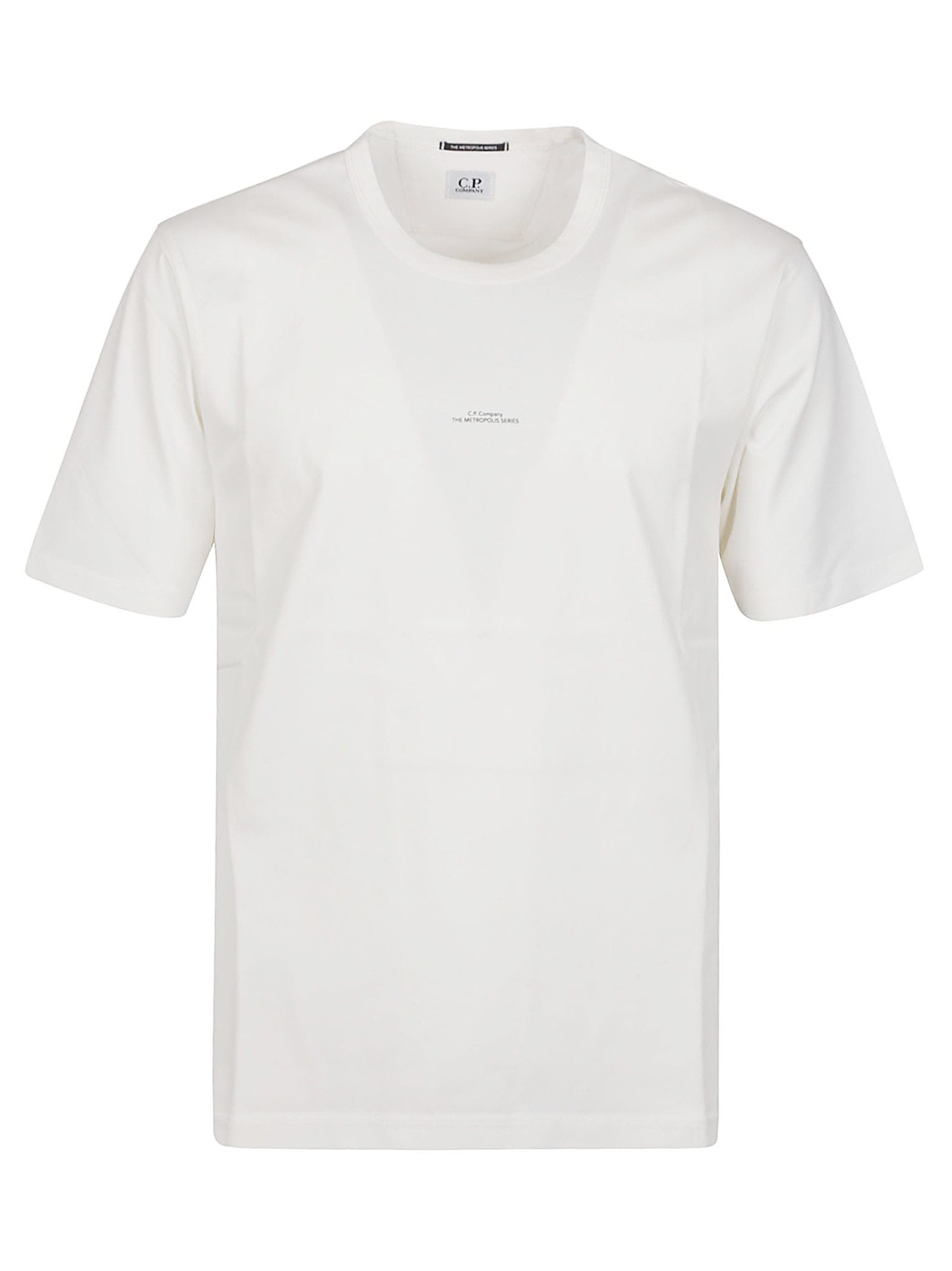 Shop C.p. Company Metropolis Mercerized Jersey Logo Print T-shirt In White