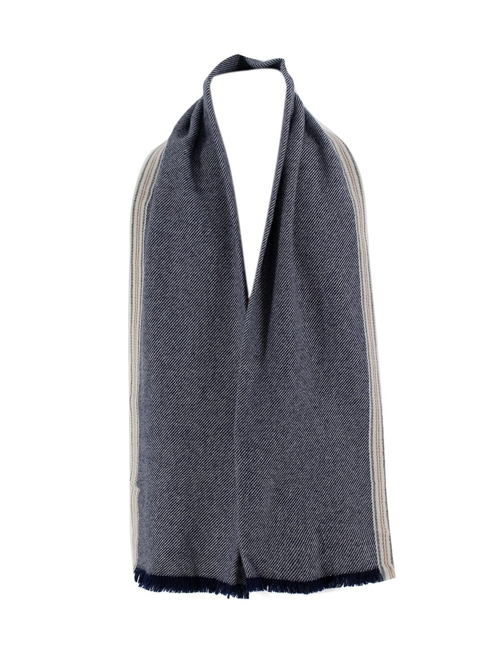 Shop Brunello Cucinelli Scarf In Denim_panama_grigio_brown