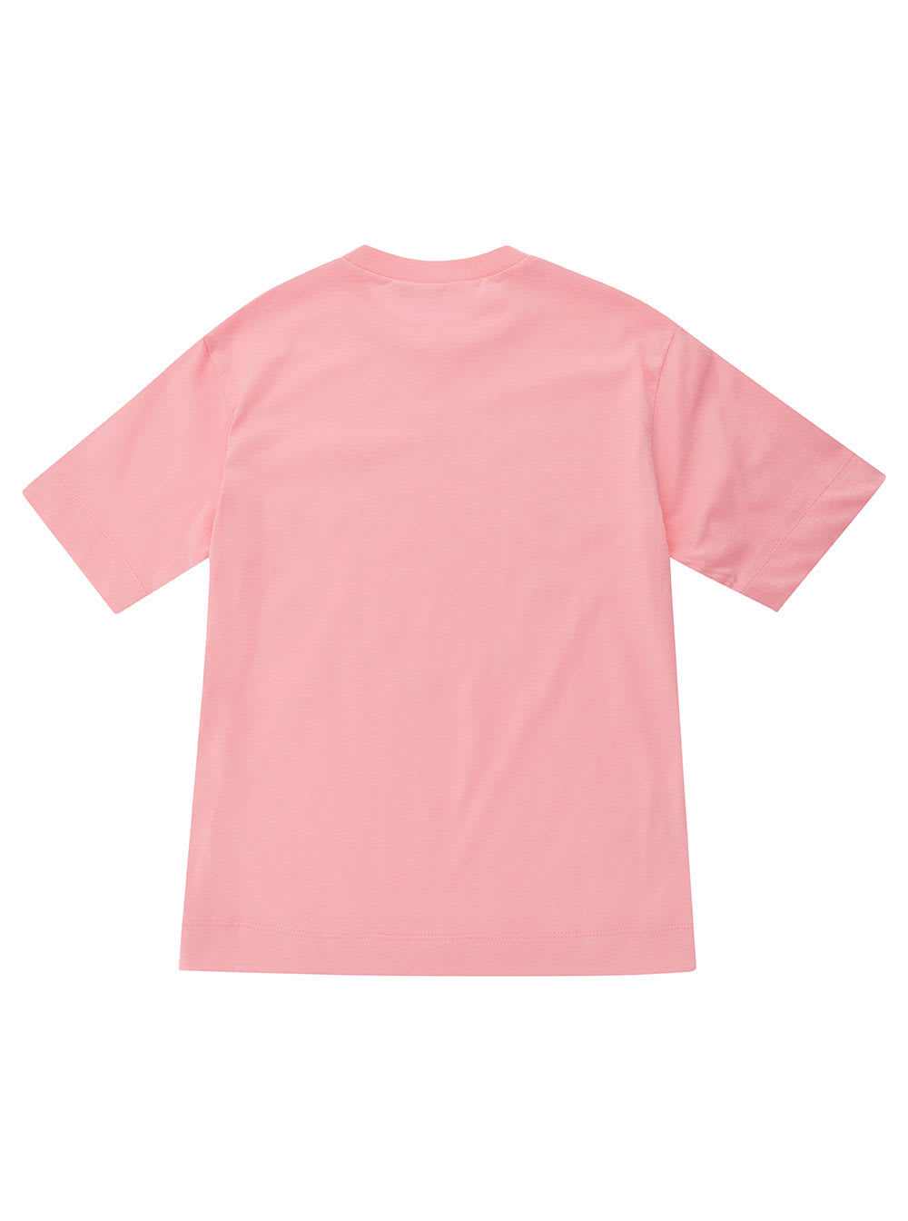 Shop Marni Pink T-shirt With Contrasting Logo Print In Cotton Man