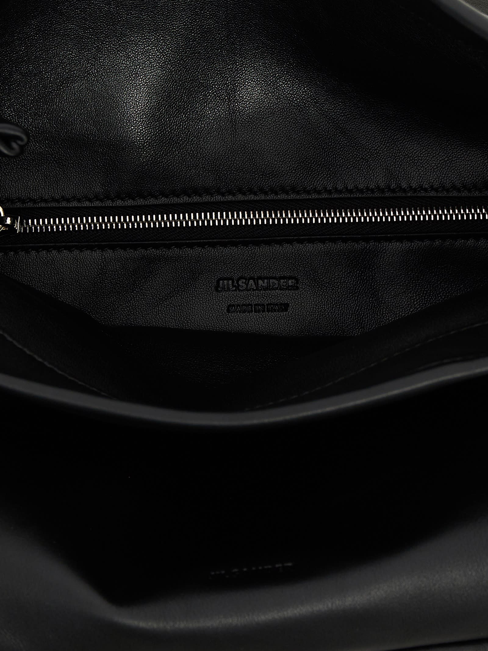 Jil Sander Black Rollup Small Square Belt Bag In Black