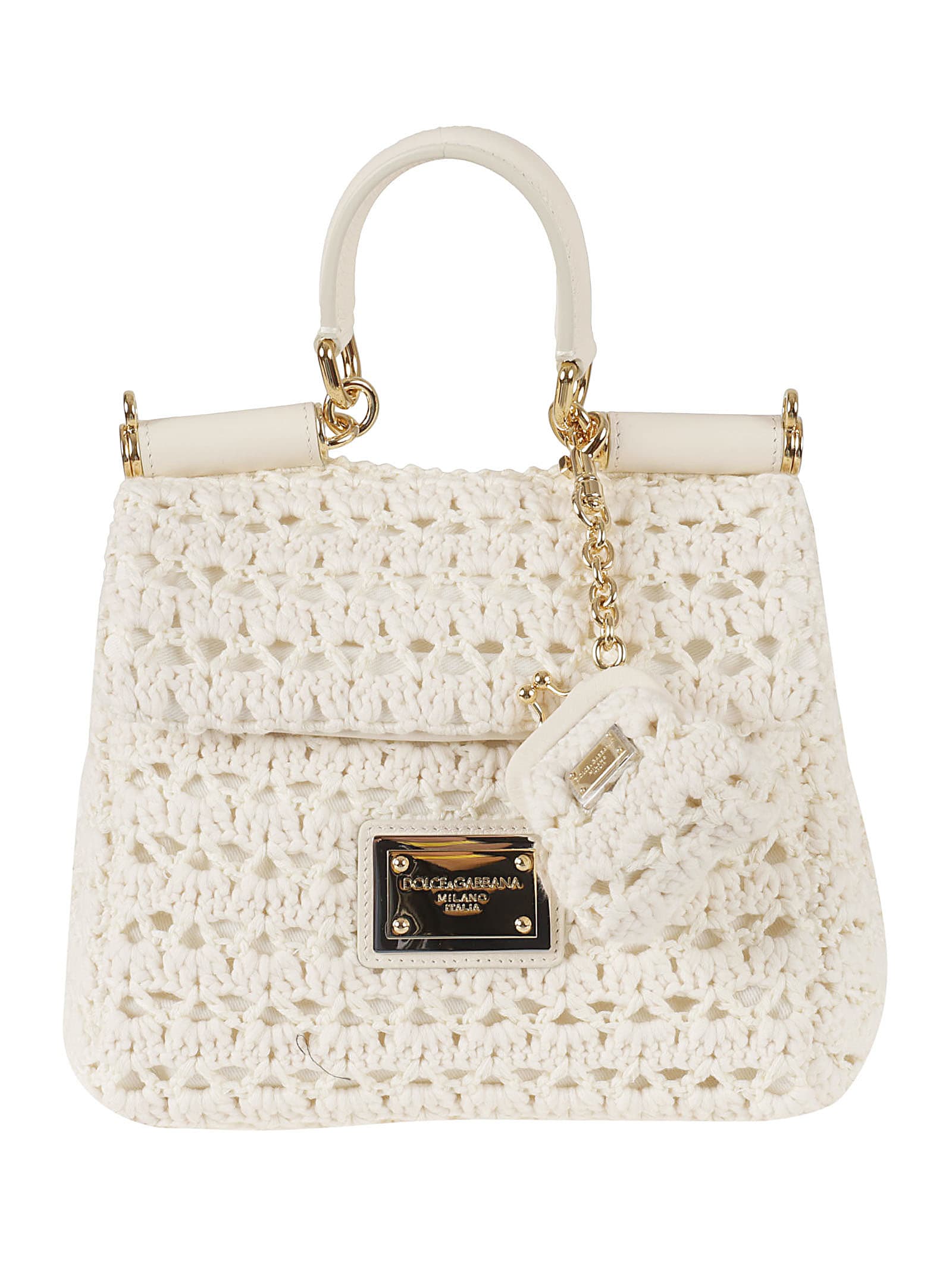 Dolce & Gabbana Small Sicily Shoulder Bag in Natural