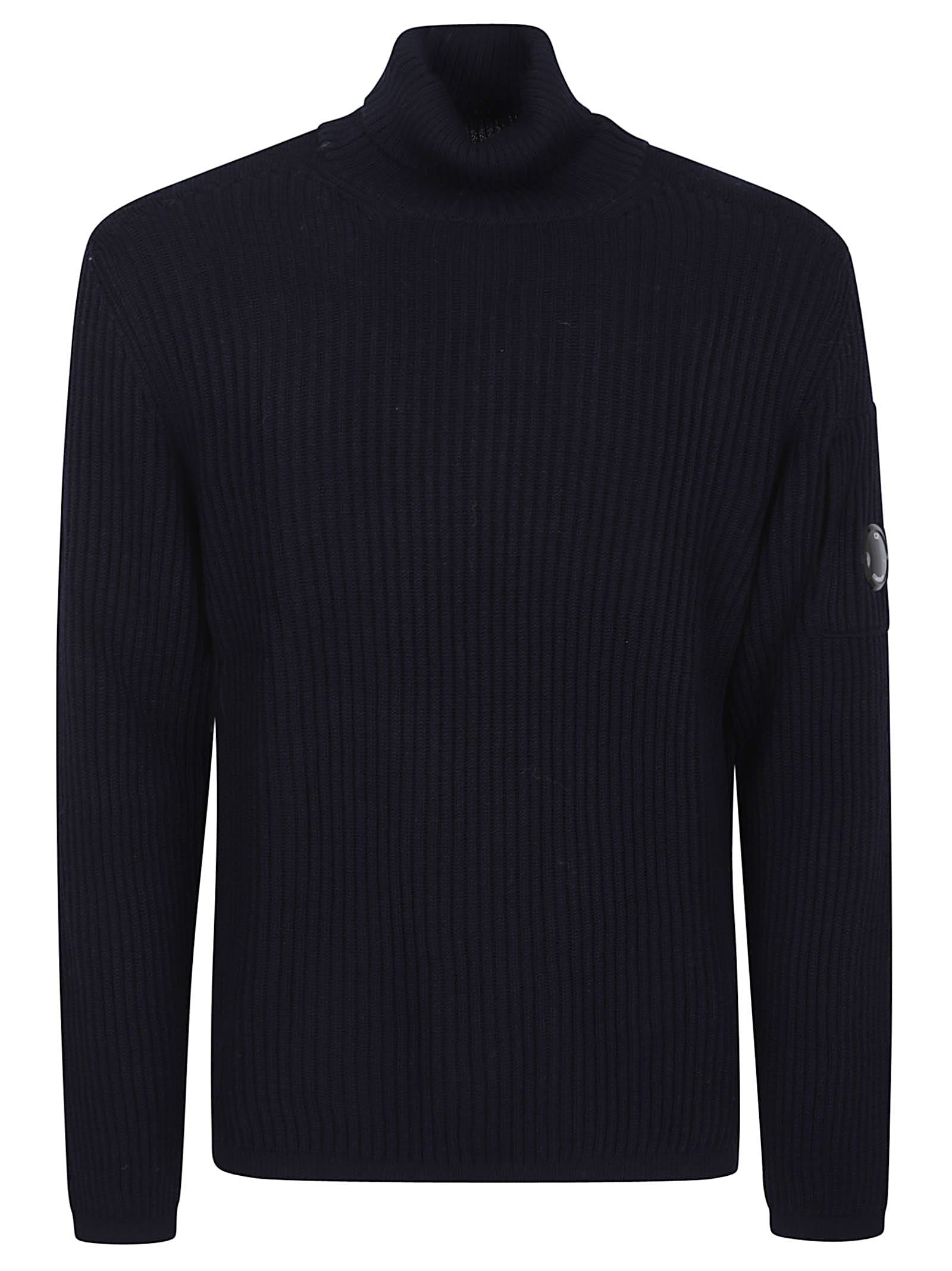 C.p. Company Knitwear Turtle Neck In Re-wool In Black