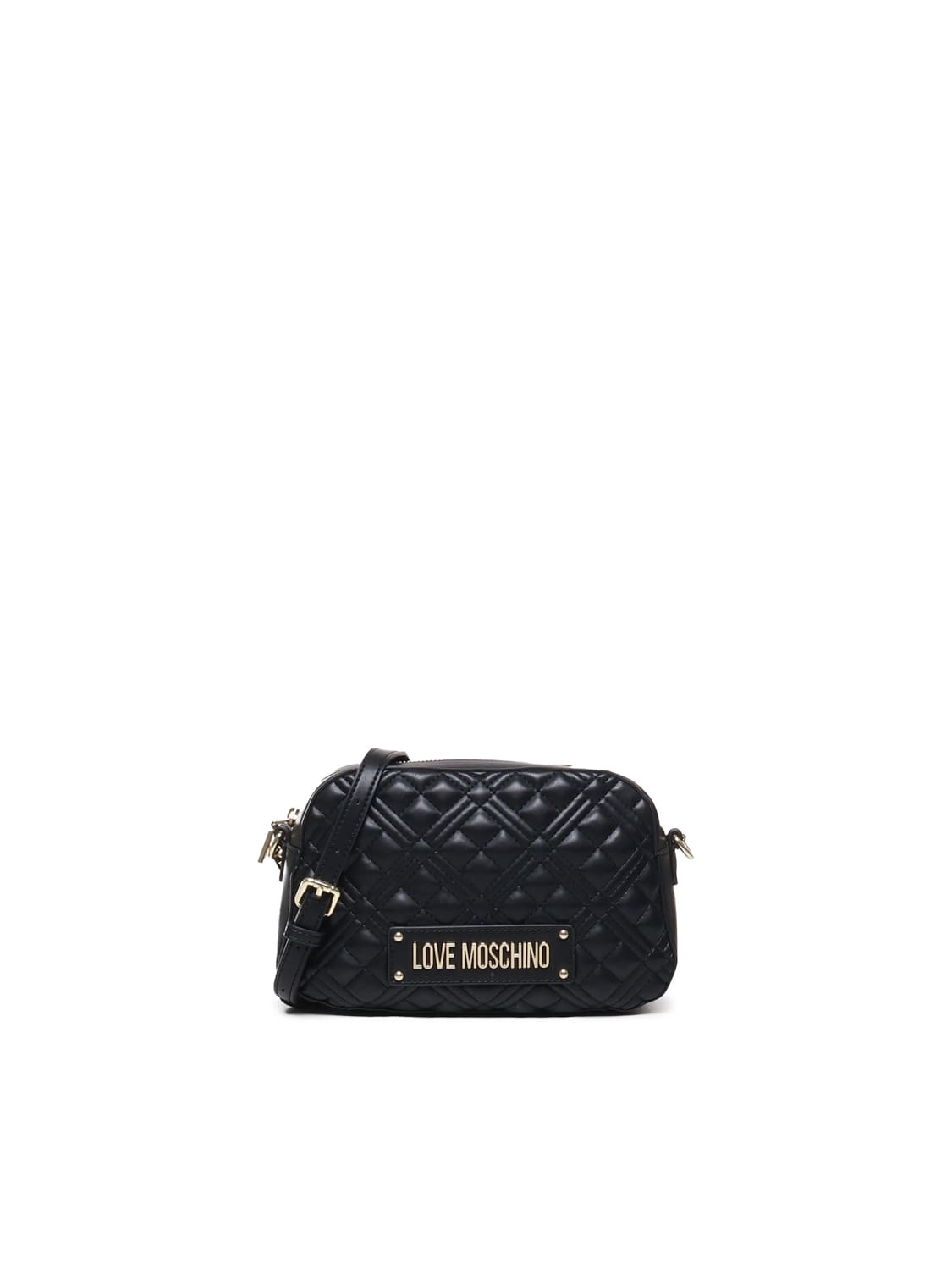 Love Moschino Quilted Bag With Logo In Black