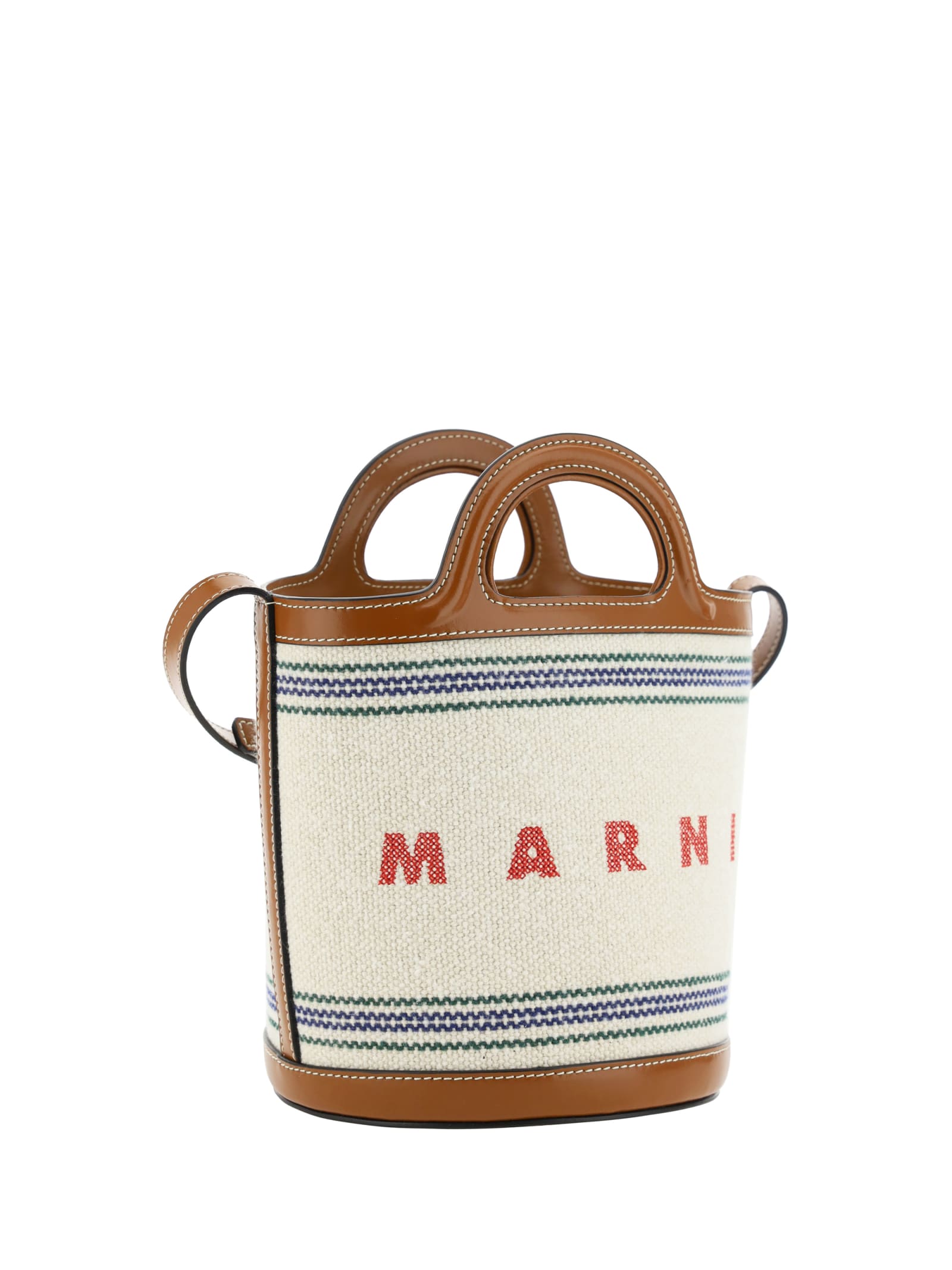 Shop Marni Tropicalia Bucket Bag In Natural