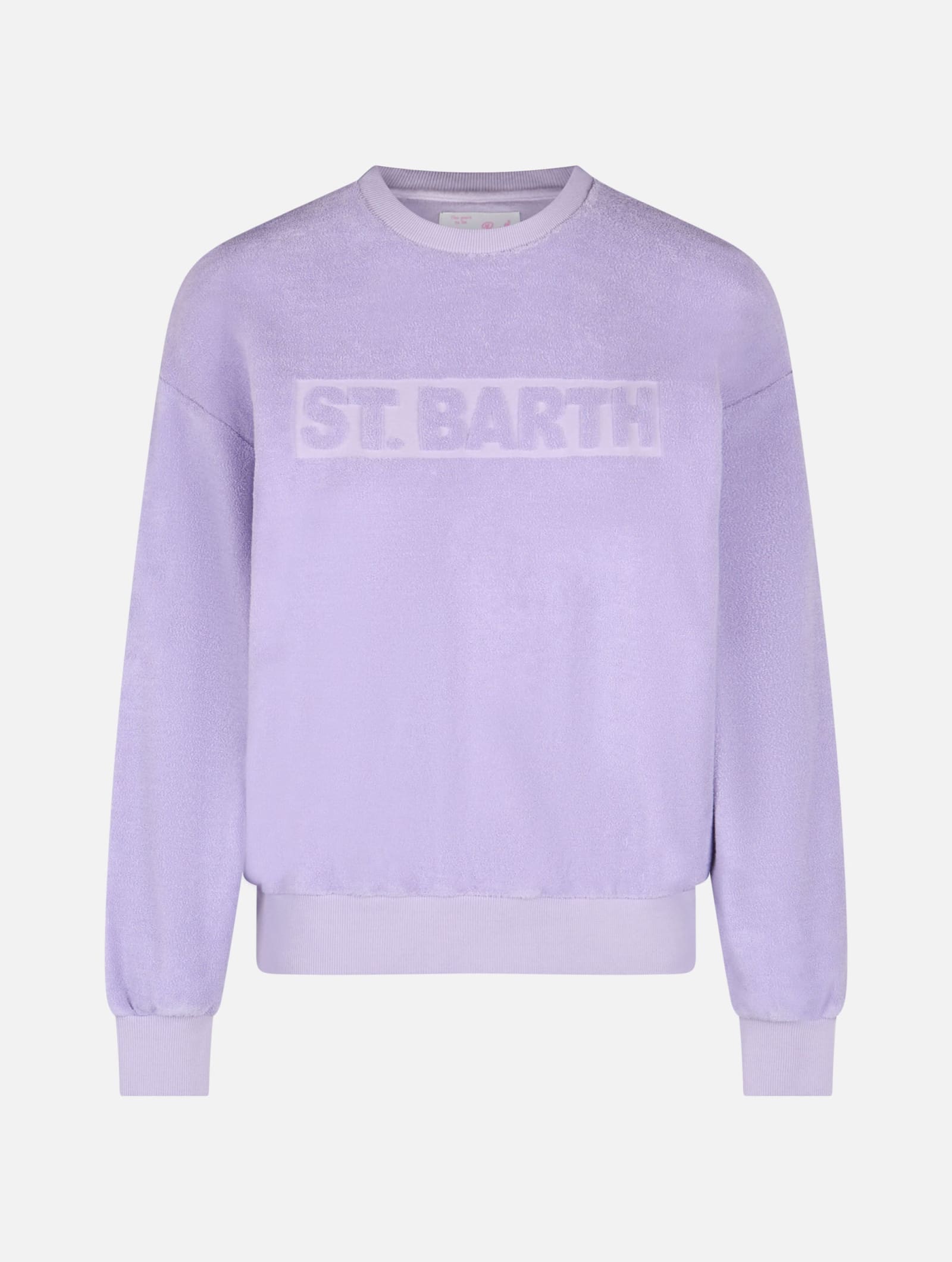 Shop Mc2 Saint Barth Woman Lilac Terry Cotton Stardust Sweatshirt In Pink