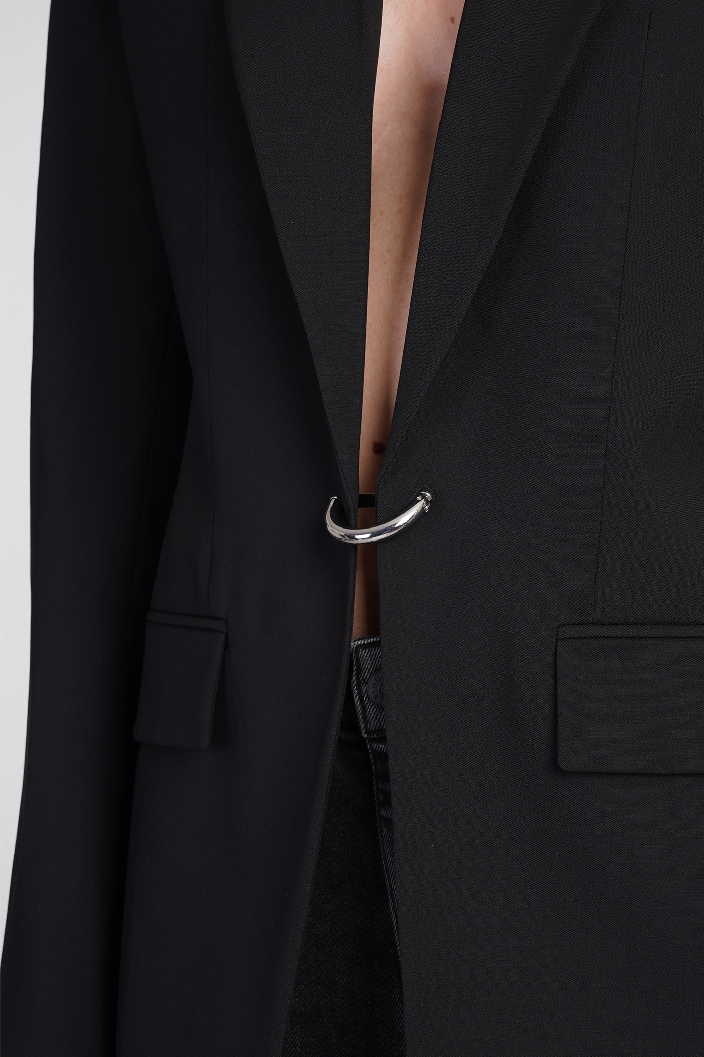 Shop Mugler Blazer In Black Wool