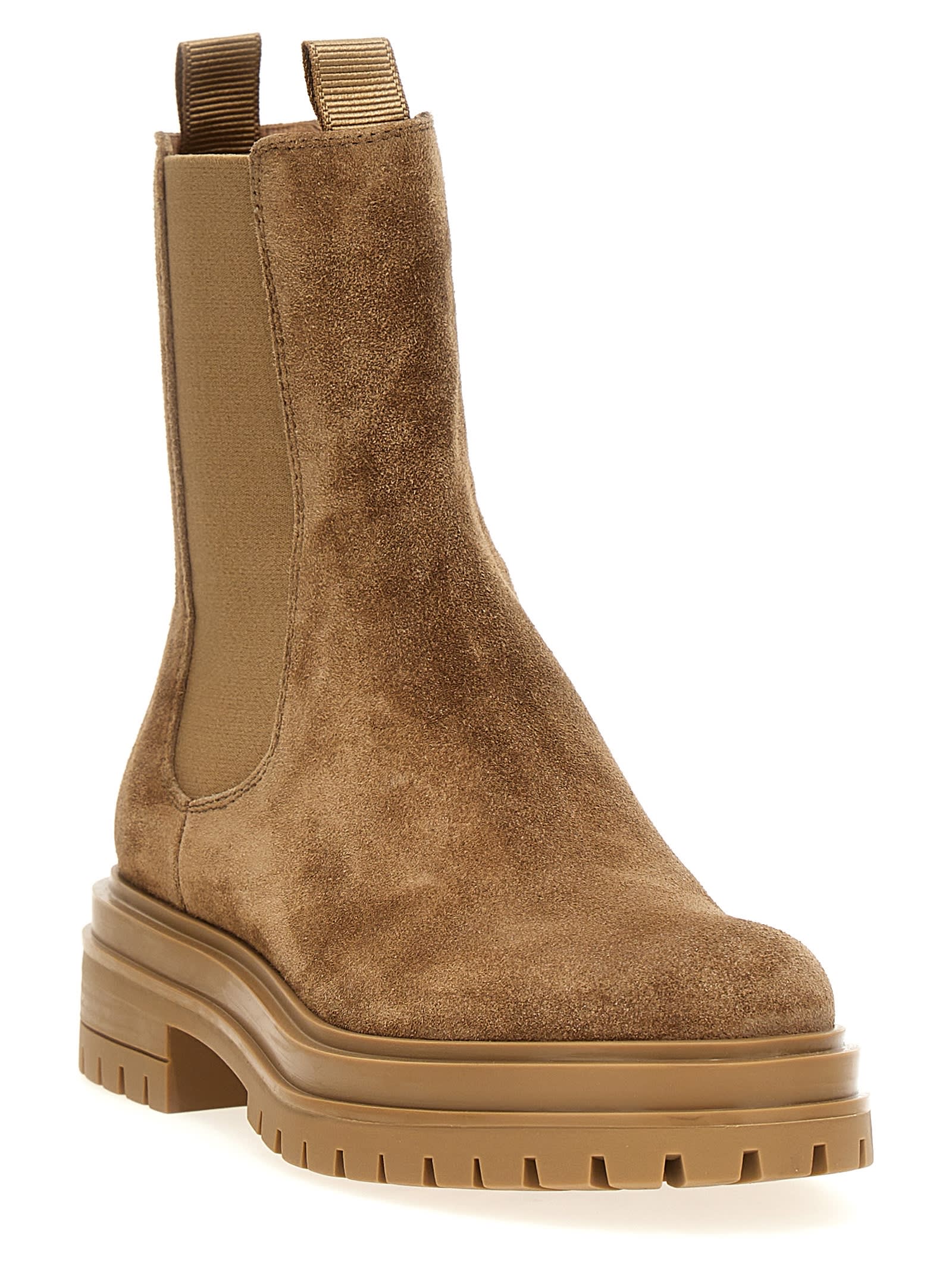 Shop Gianvito Rossi Chester Ankle Boots In Beige