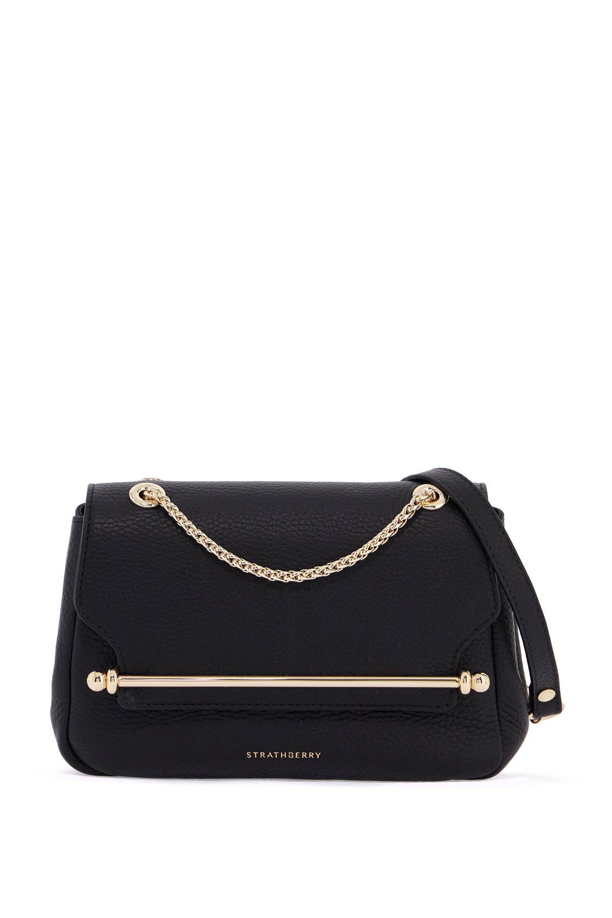 Black Calfskin Mini Bag With Gold Chain