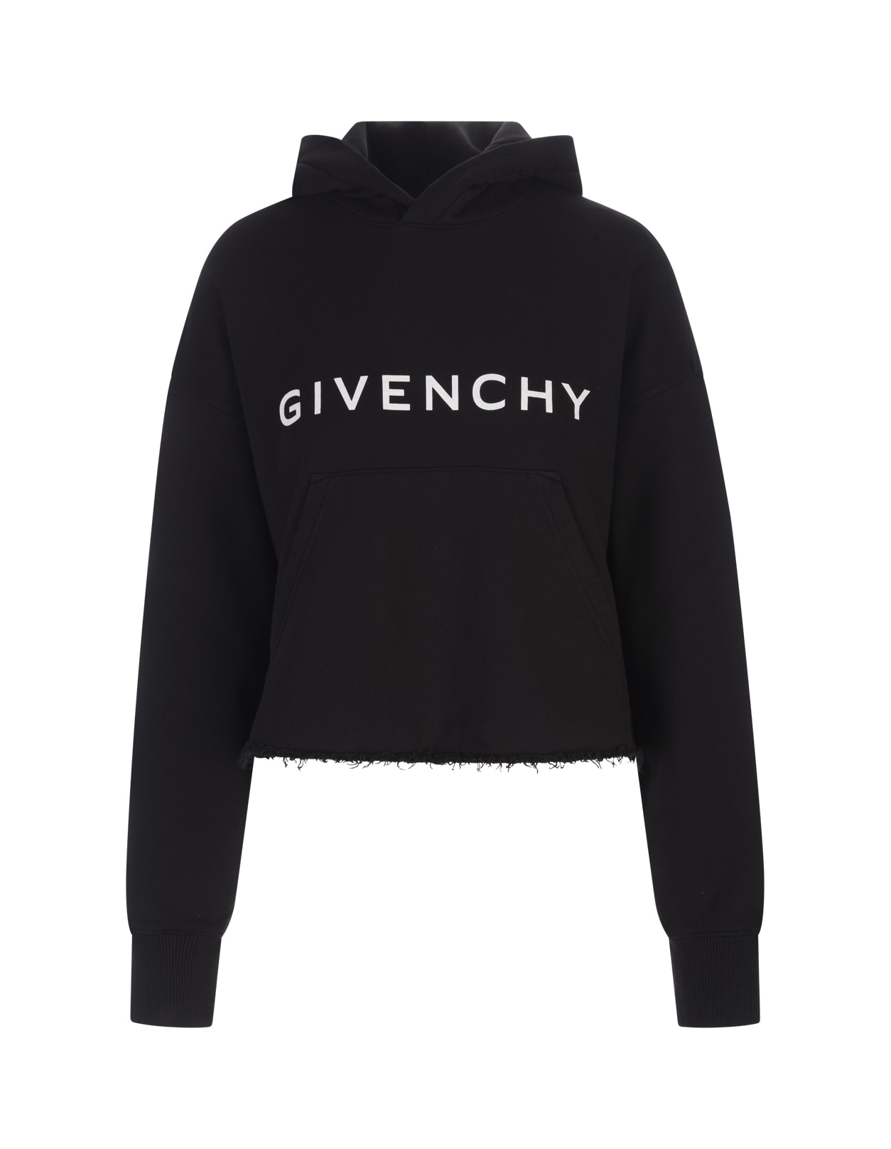 Givenchy Archetype Hoodie In Black Gauzed Fabric