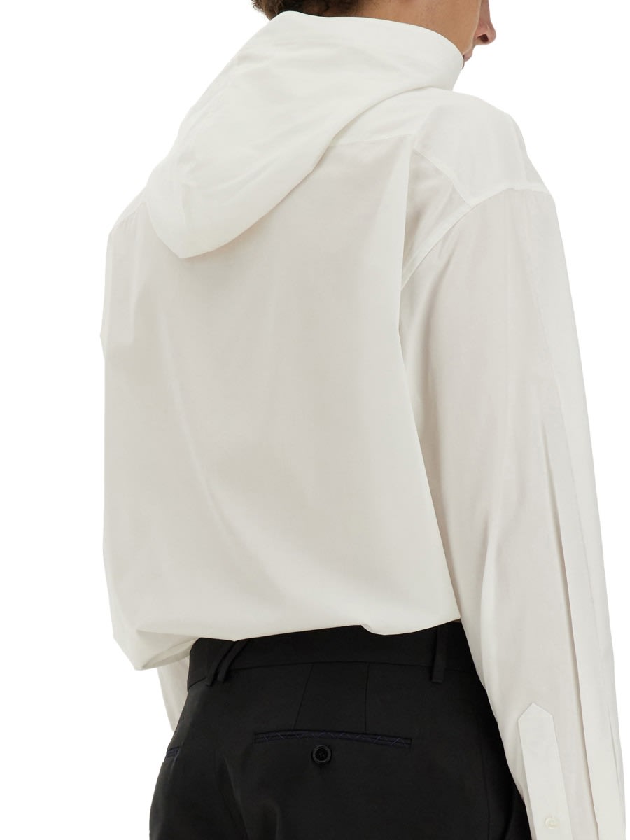 Shop Helmut Lang Hooded Shirt In White