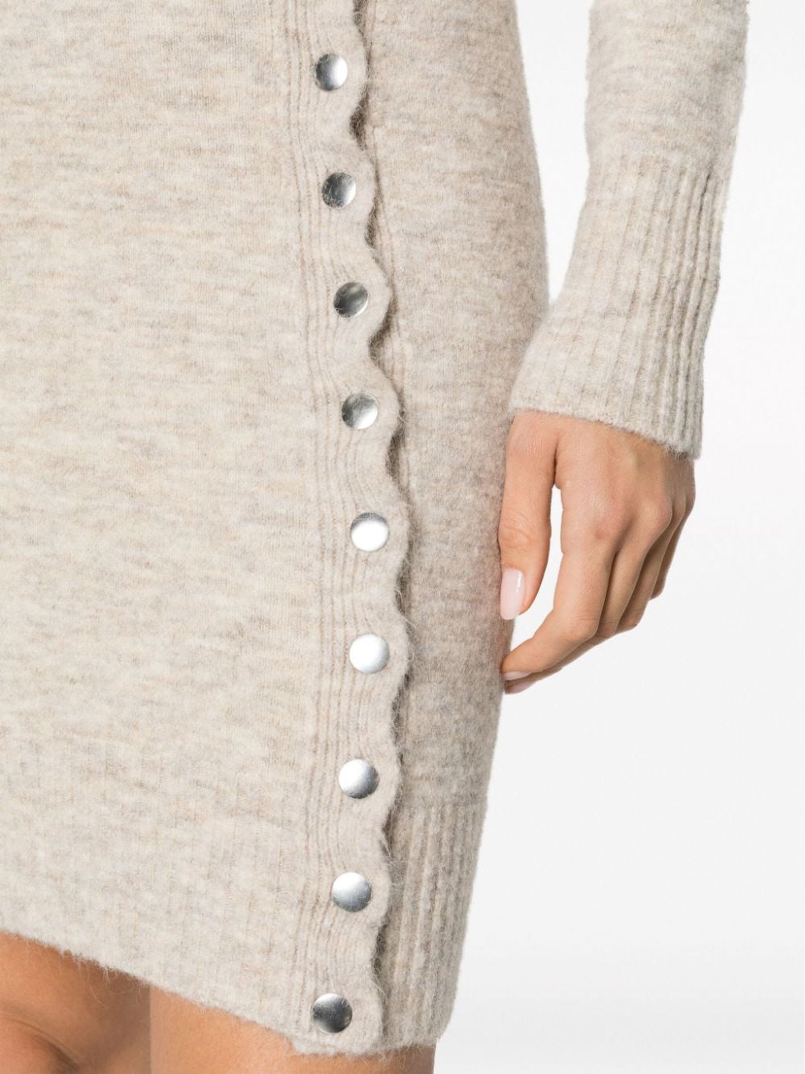 Isabel Marant Marina Boiled Knit Mini Dress In Beige