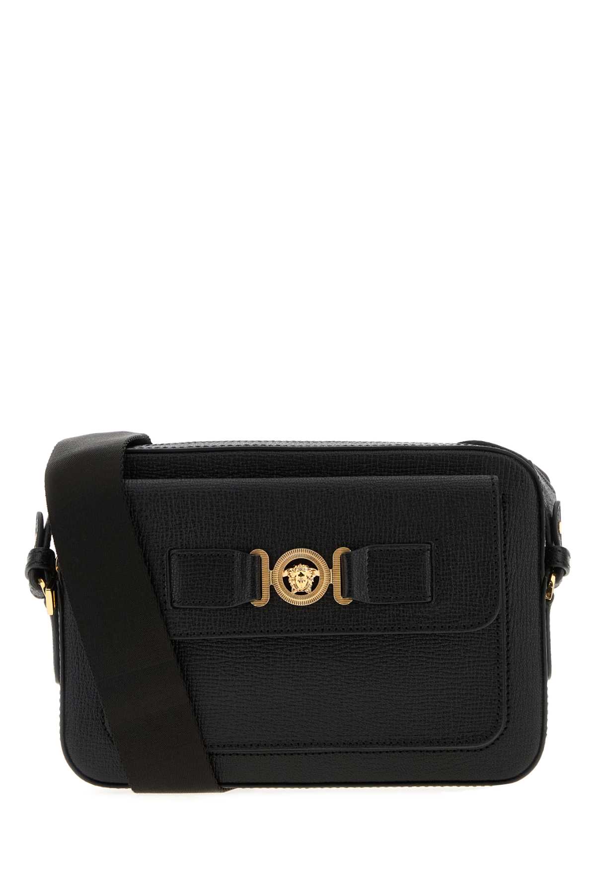 Versace Borsa A Tracolla In Pelle Nera  Uomo In Black
