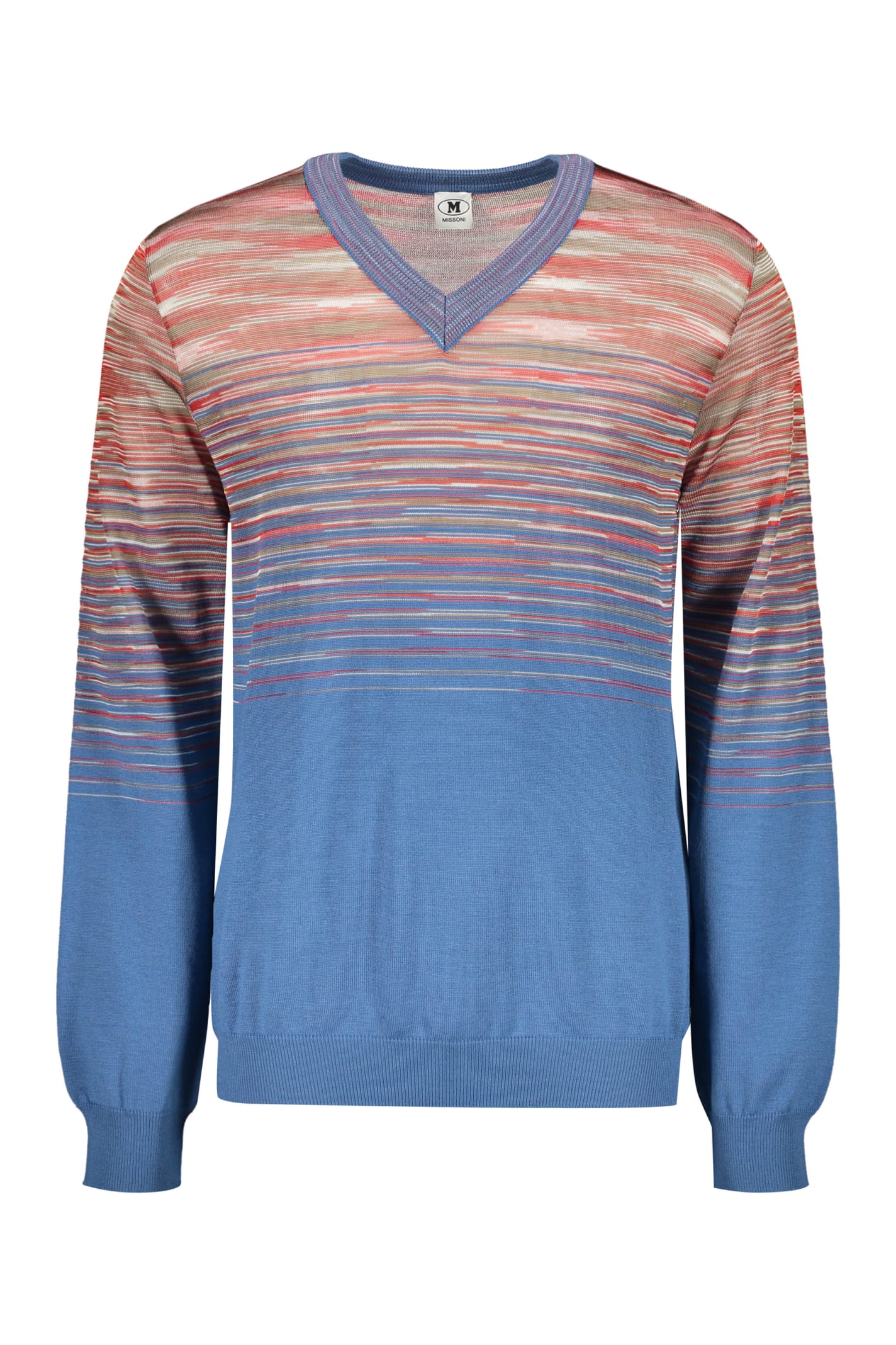 Missoni Wool V-neck Sweater In Light Blue