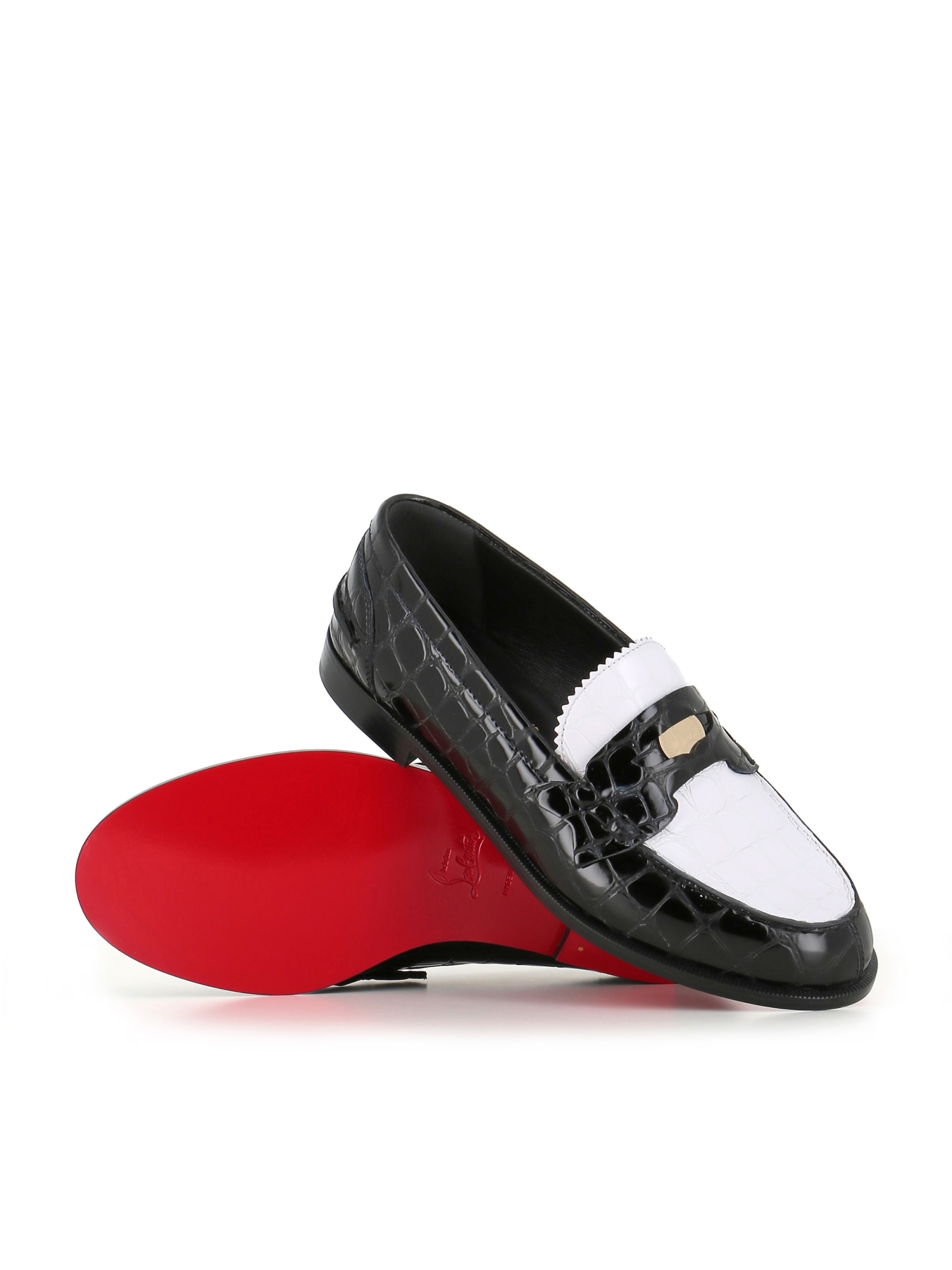 Shop Christian Louboutin Loafer Penny In White/black