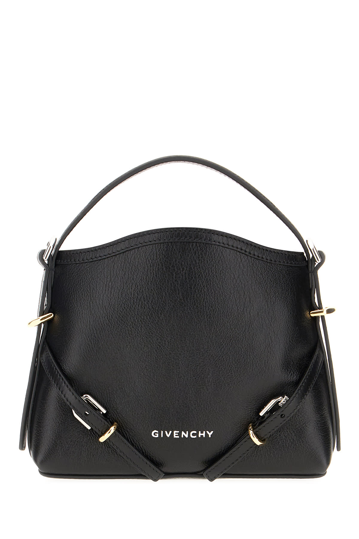 Shop Givenchy Black Leather Nano Voyou Crossbody Bag