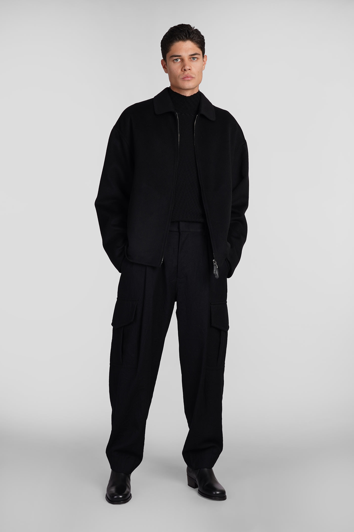 Shop Giorgio Armani Knitwear In Black Wool