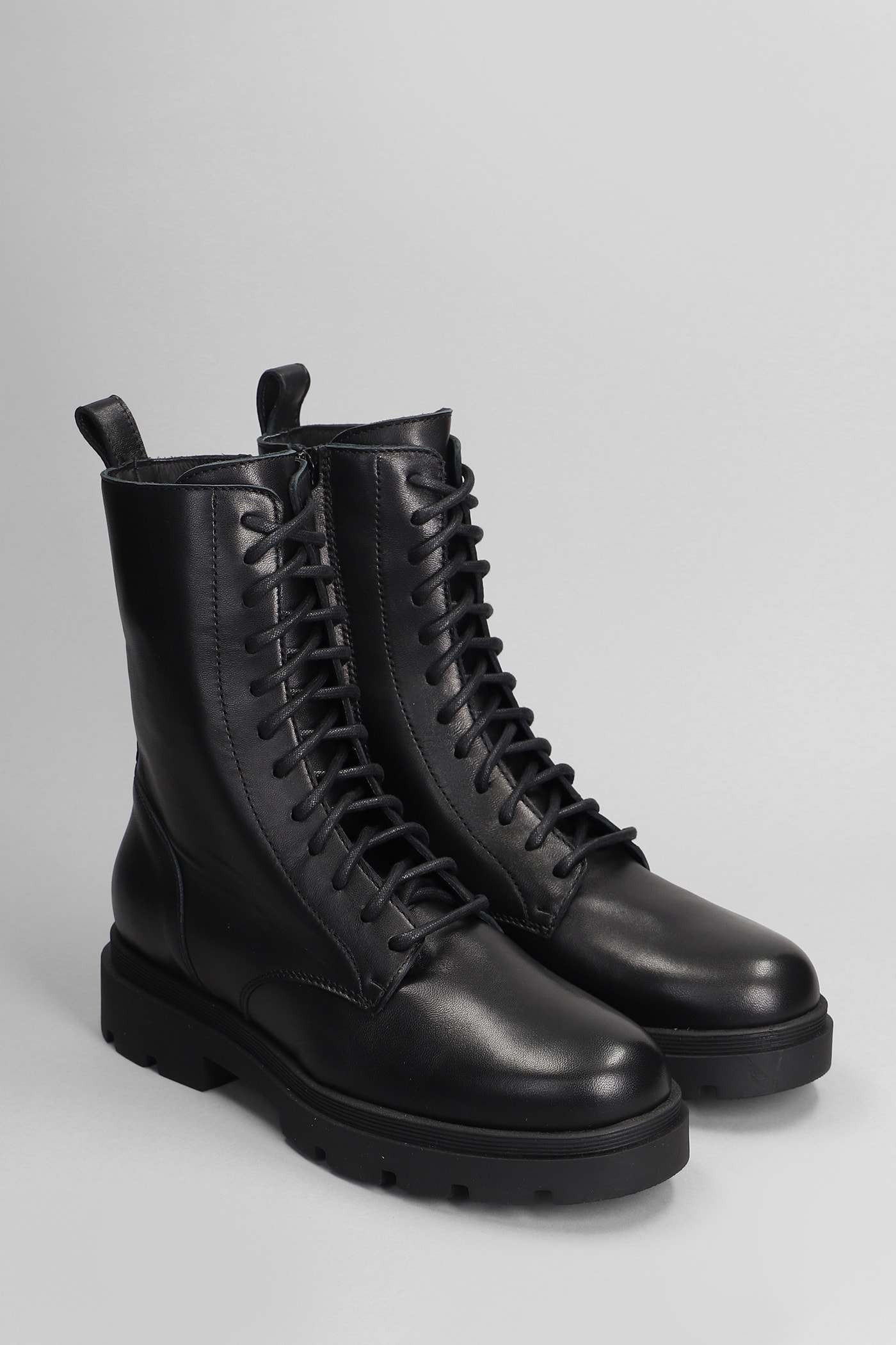 Shop Fabio Rusconi Combat Boots In Black Leather