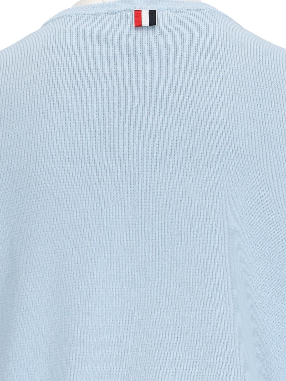 Shop Thom Browne Logo Sweater In Blue