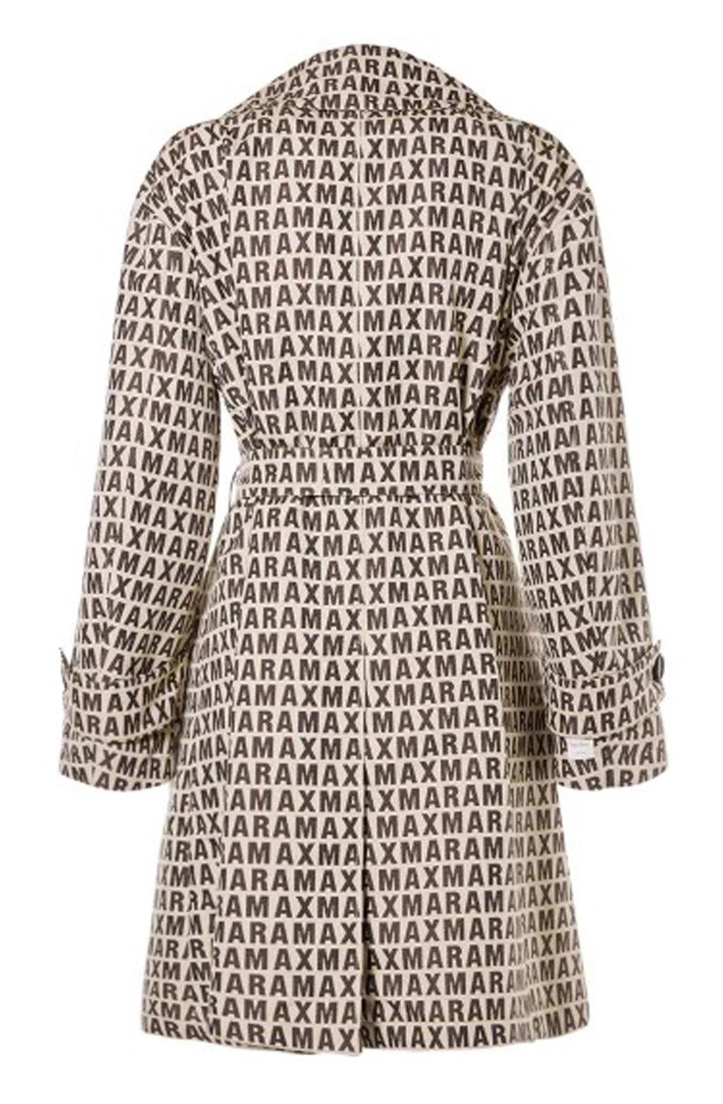 Shop Max Mara The Cube All-over Patterned Belted Coat In Ecru