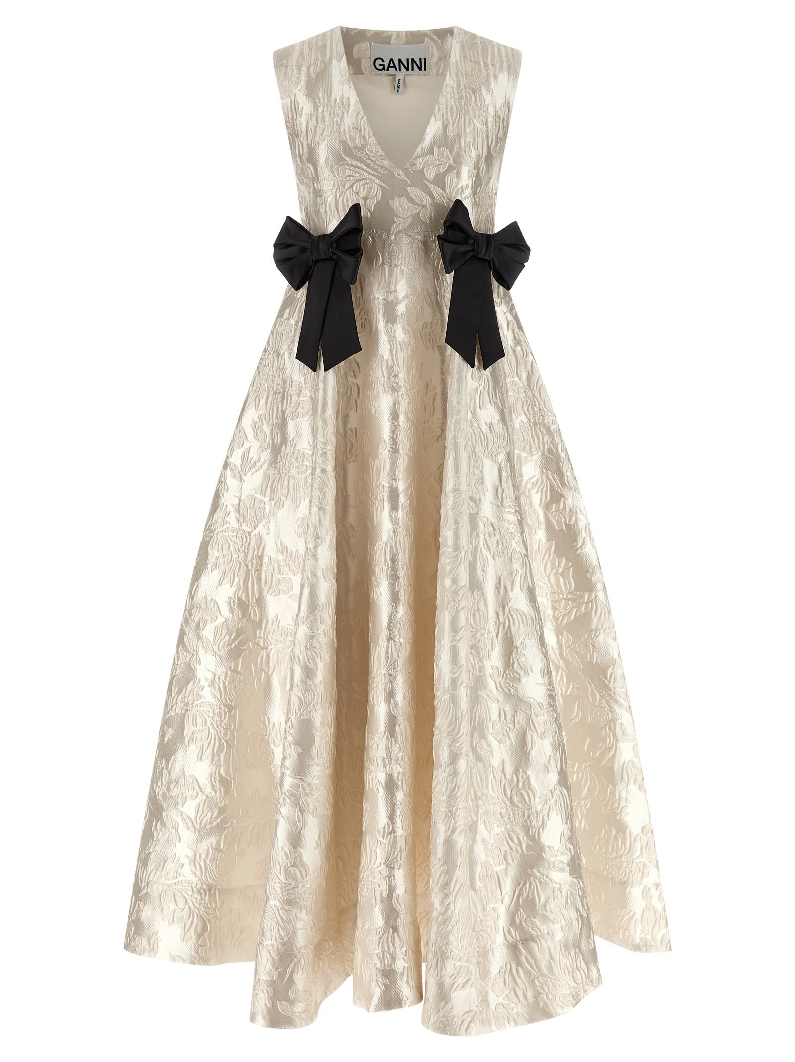 Ganni Cloque V-neck Skirts White In Neutral