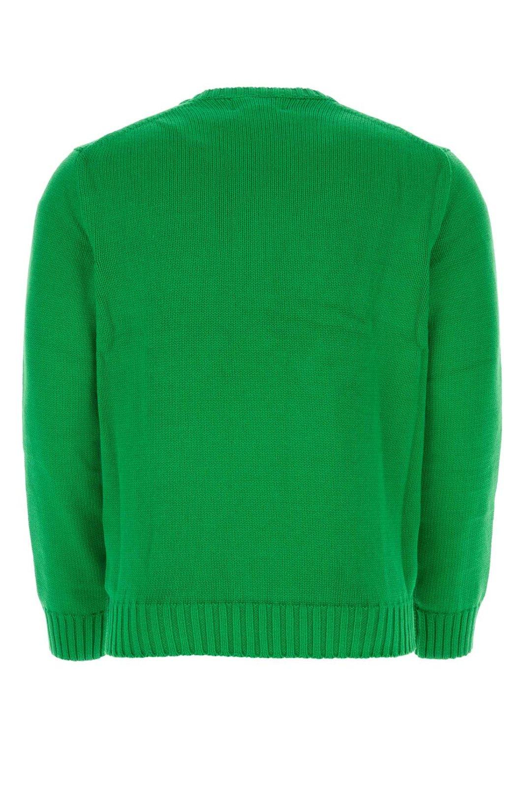 Shop Ralph Lauren Flag Intarsia-knit Crewneck Jumper In Green
