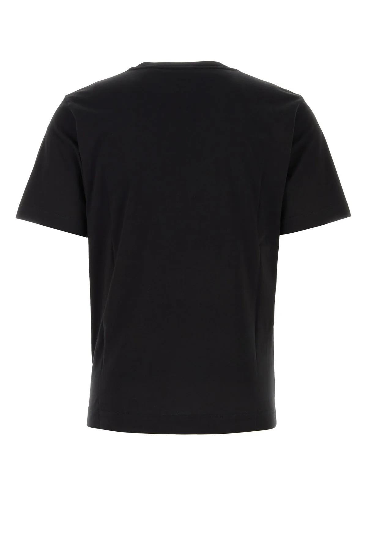Shop Dries Van Noten Black Cotton T-shirt In Nero