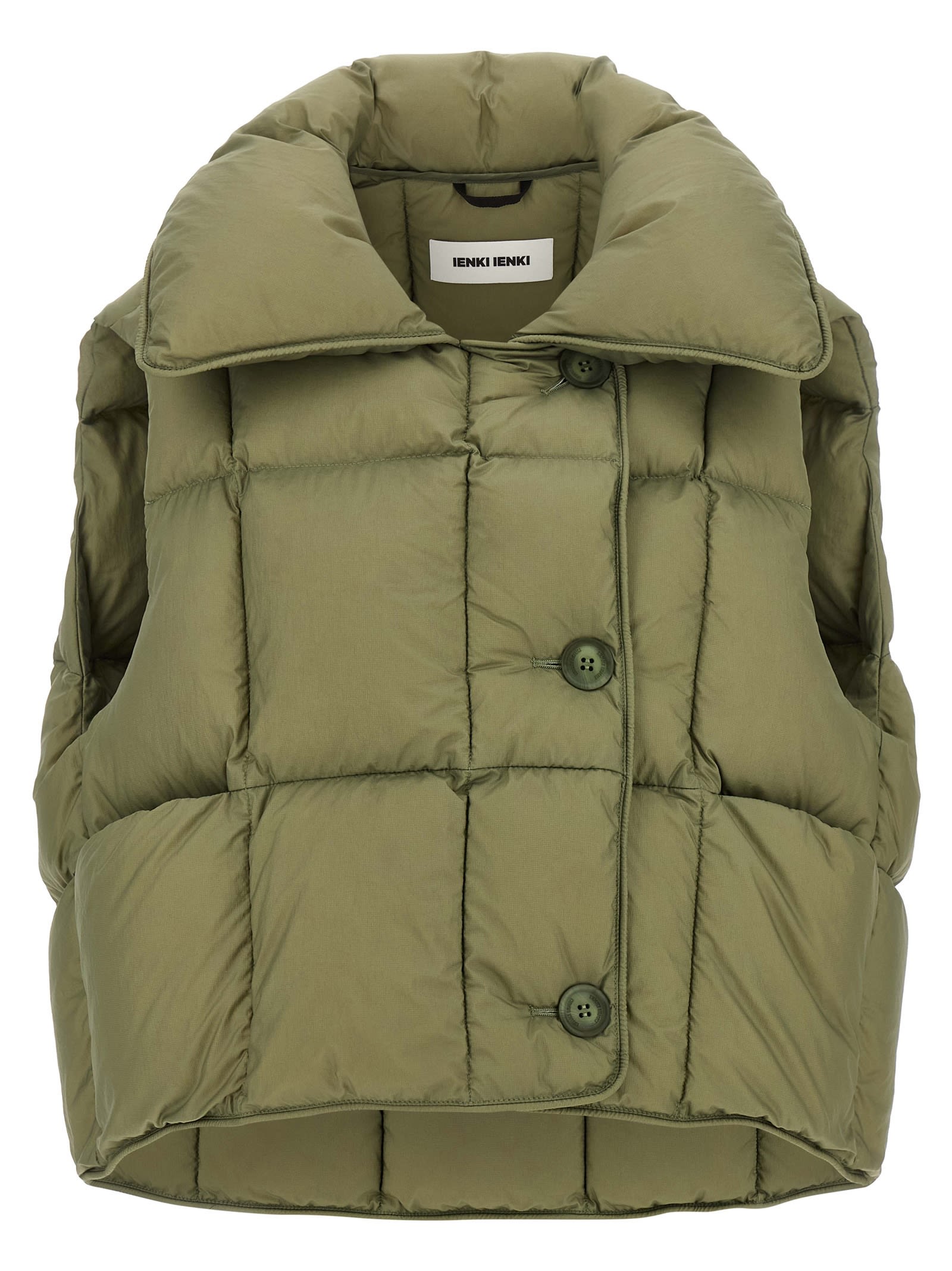 Ienki Ienki Cozy Cloud Quilted Pillow-collar Vest In Green