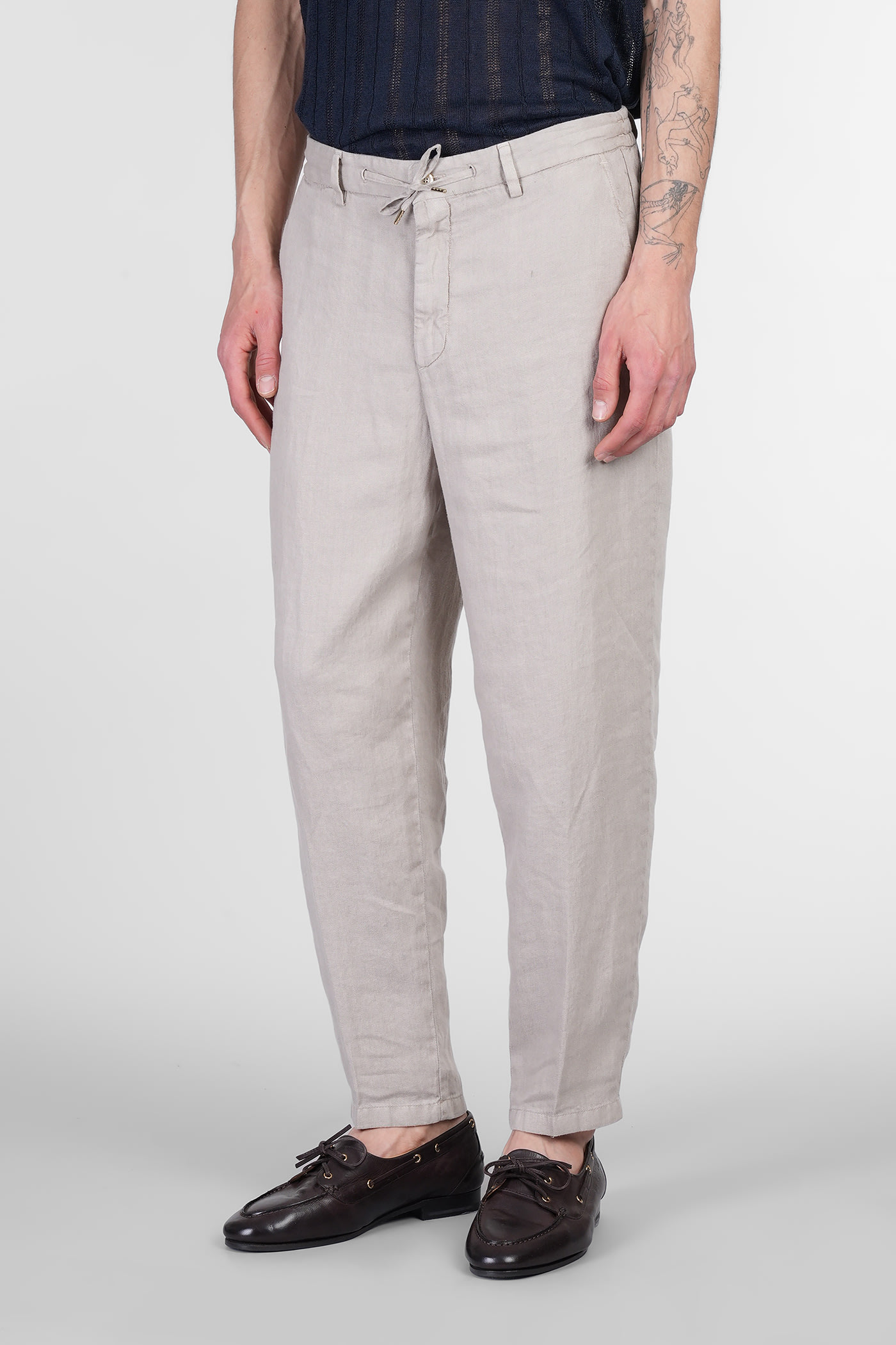 Briglia 1949 Coventv Pants In Taupe Linen In Taupe