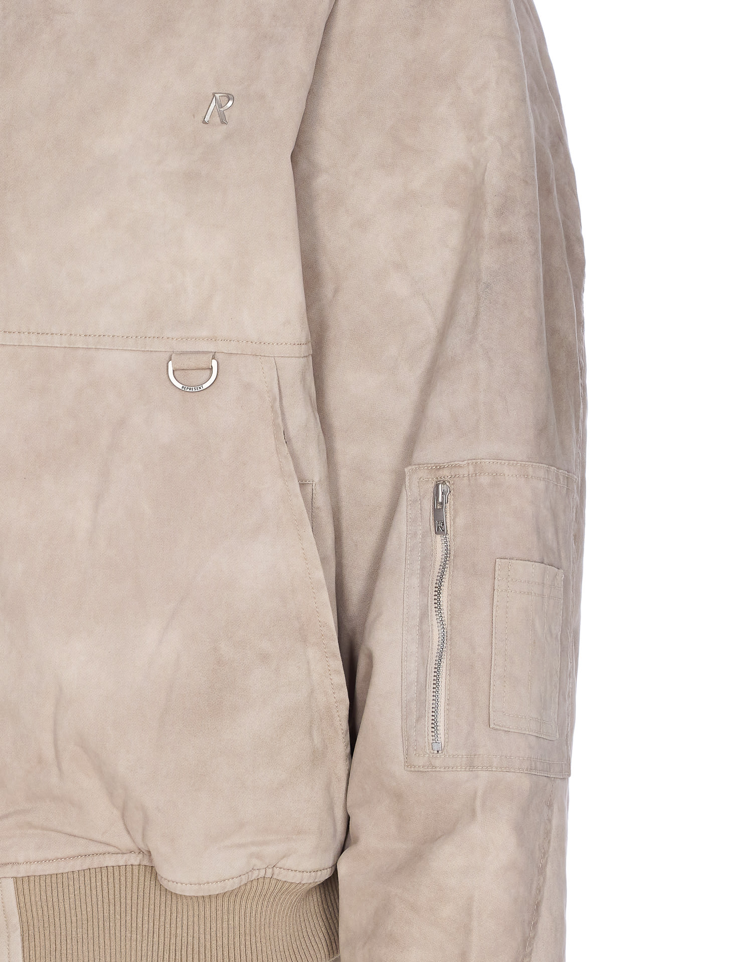 Represent Hooded Padded Bomber Jacket In Neutral