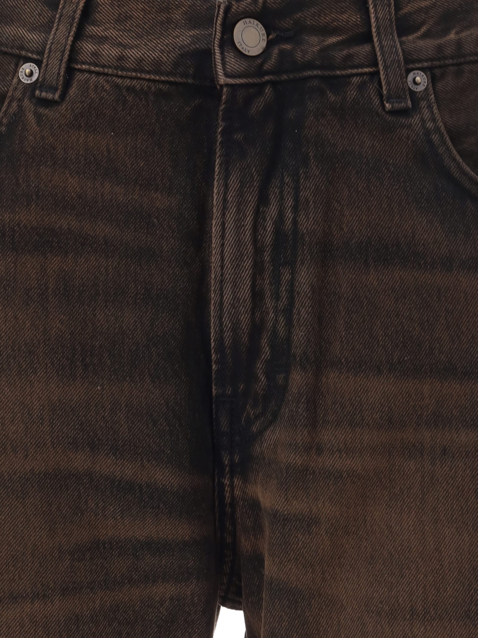 Haikure Wide-leg High-waist Jeans In Rich Dark Hue In Brown
