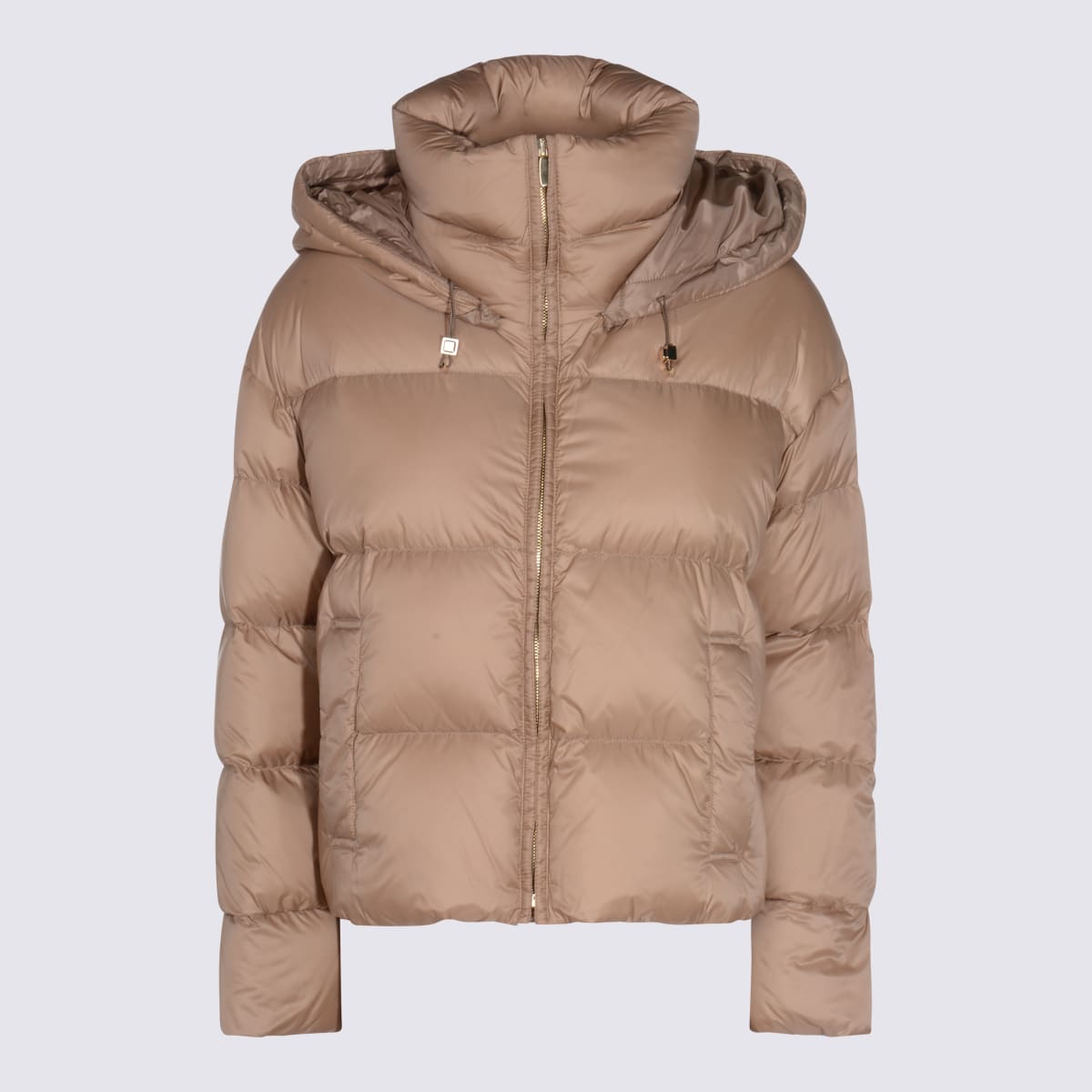 Max Mara The Cube Beige Trebi Down Jacket In Brown