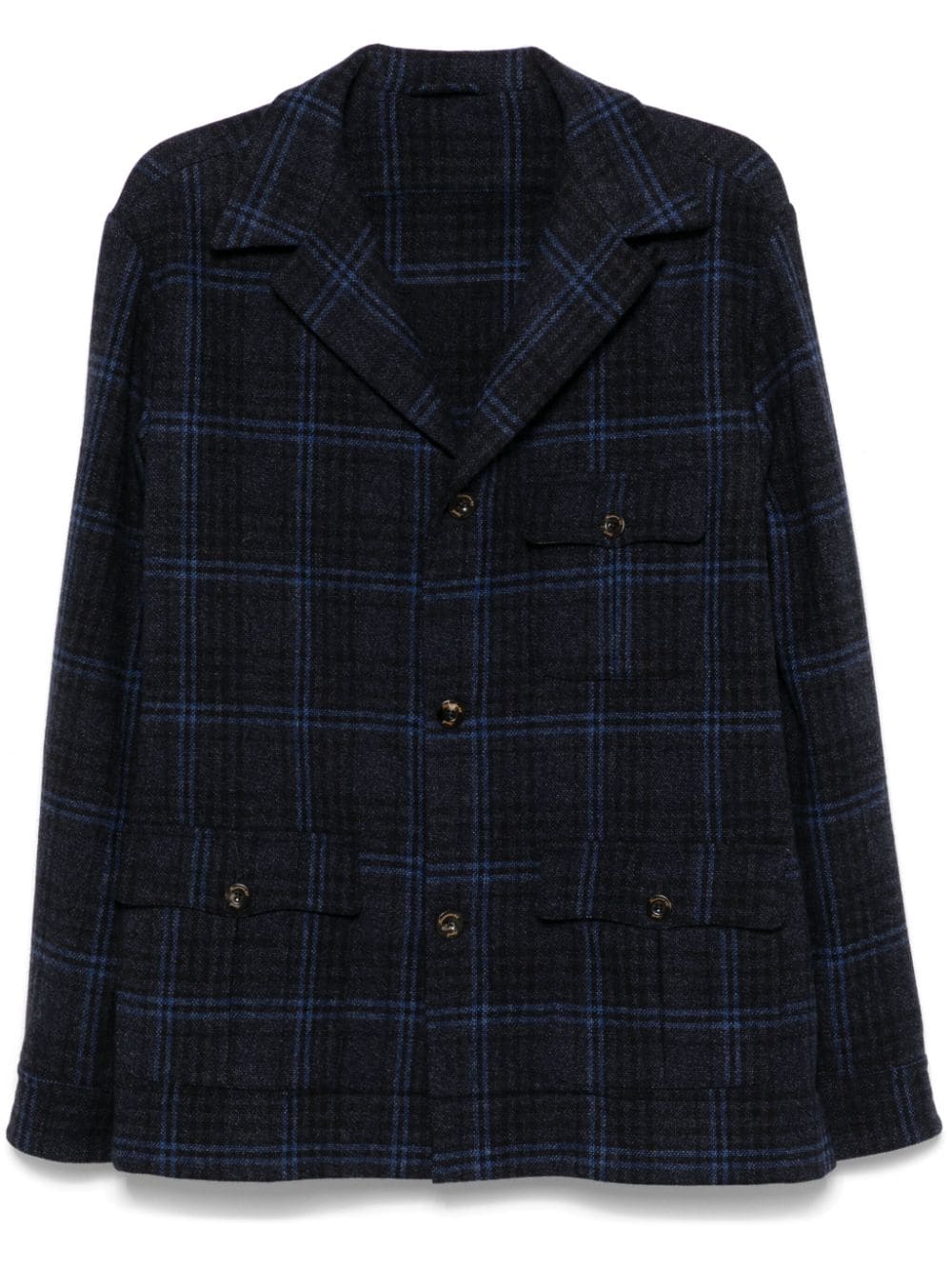 Finamore 1925 Wool Single-breasted Jacket In Blue