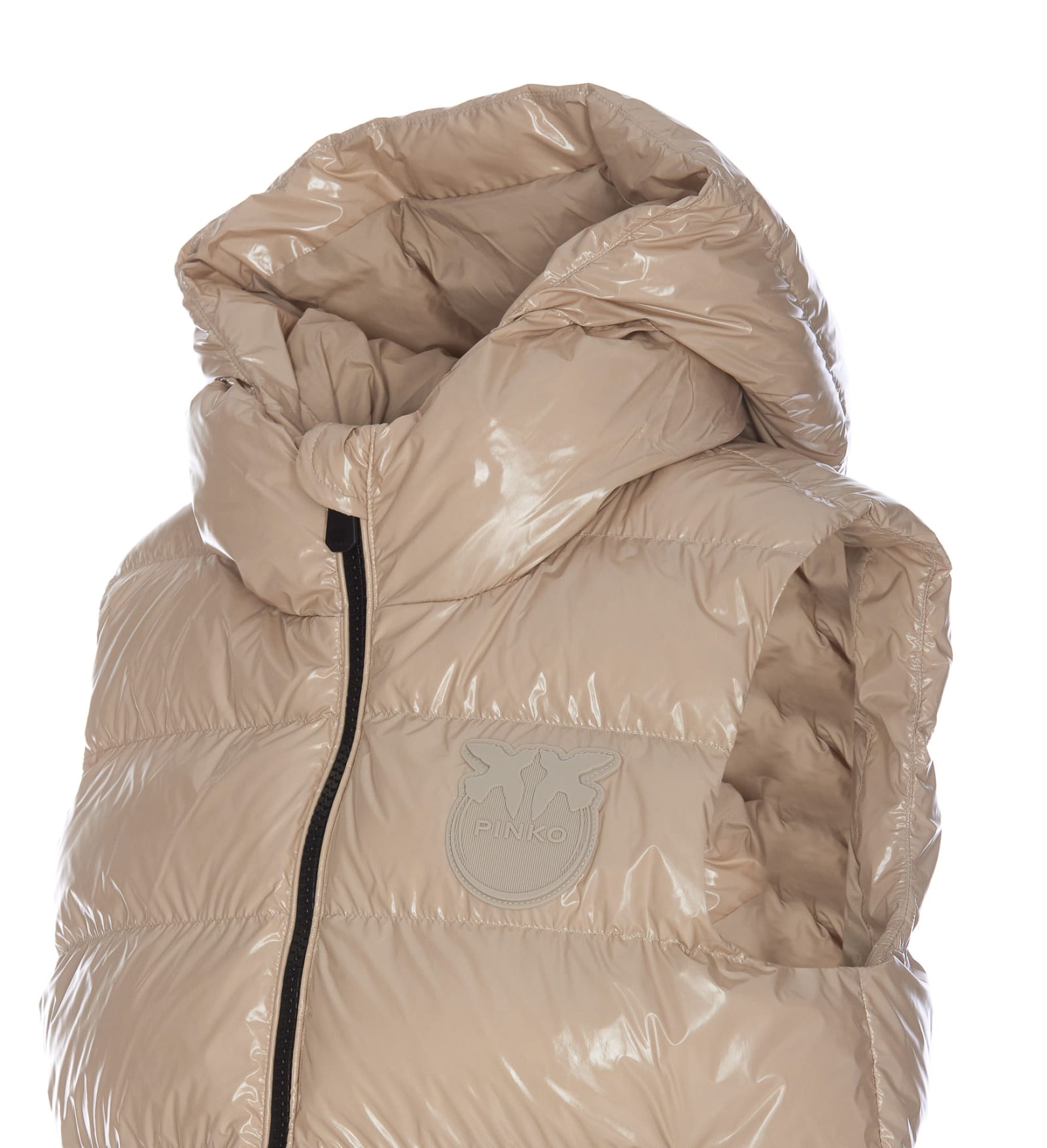 Shop Pinko Graffetta Padded Vest In Beige